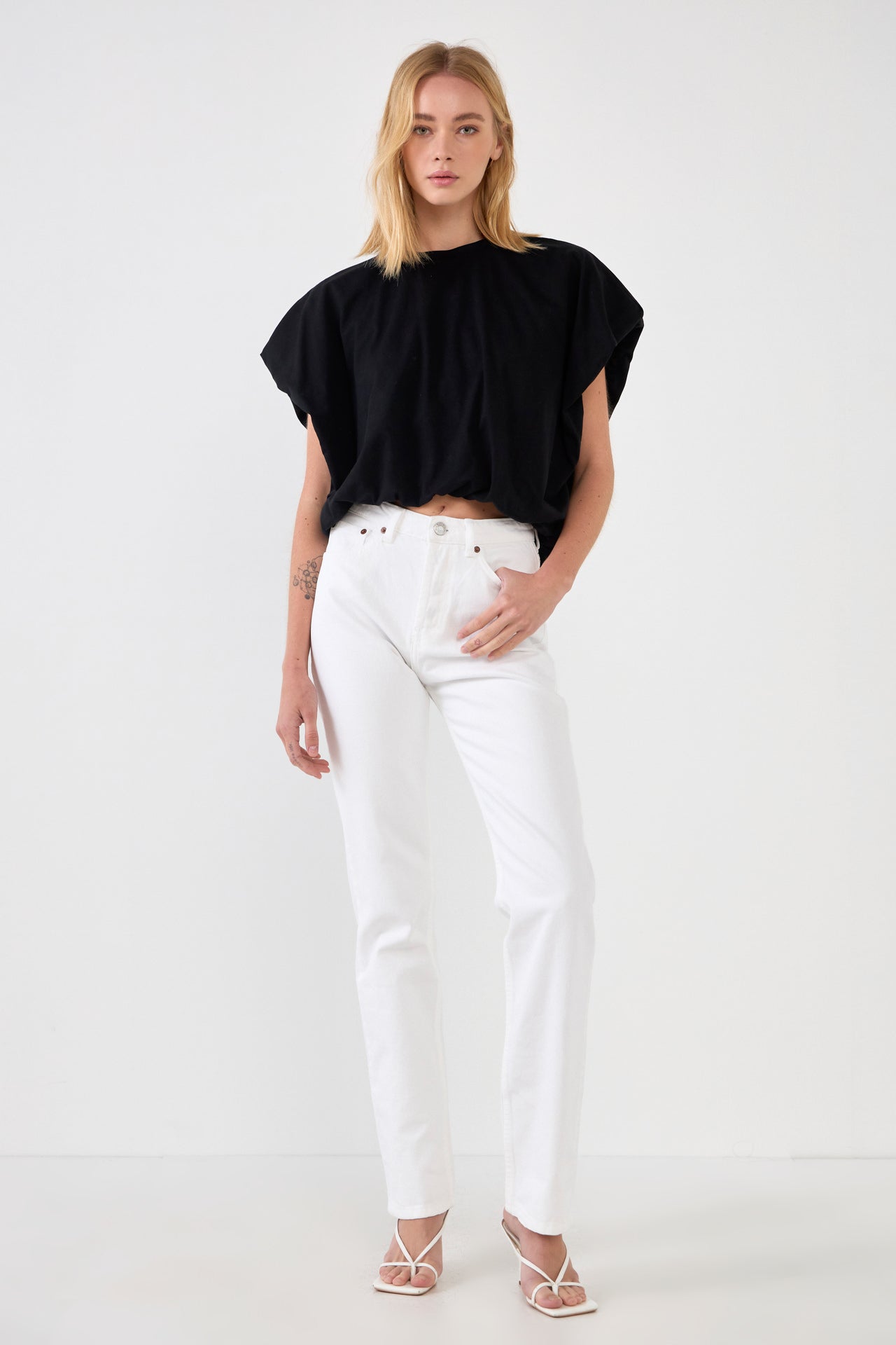 GREY LAB - Balloon Detail Knit Top - TOPS available at Objectrare