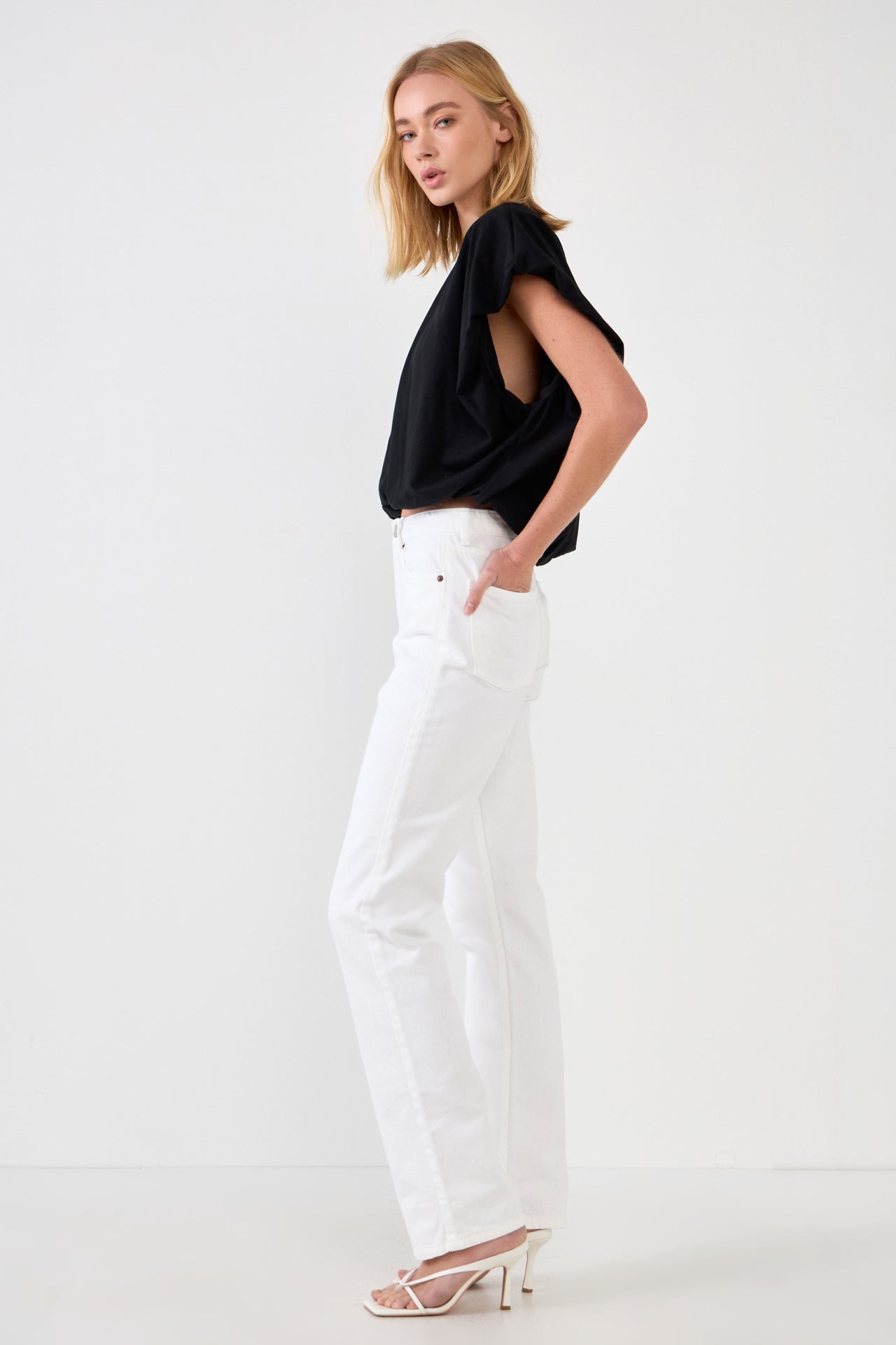 GREY LAB - Balloon Detail Knit Top - TOPS available at Objectrare