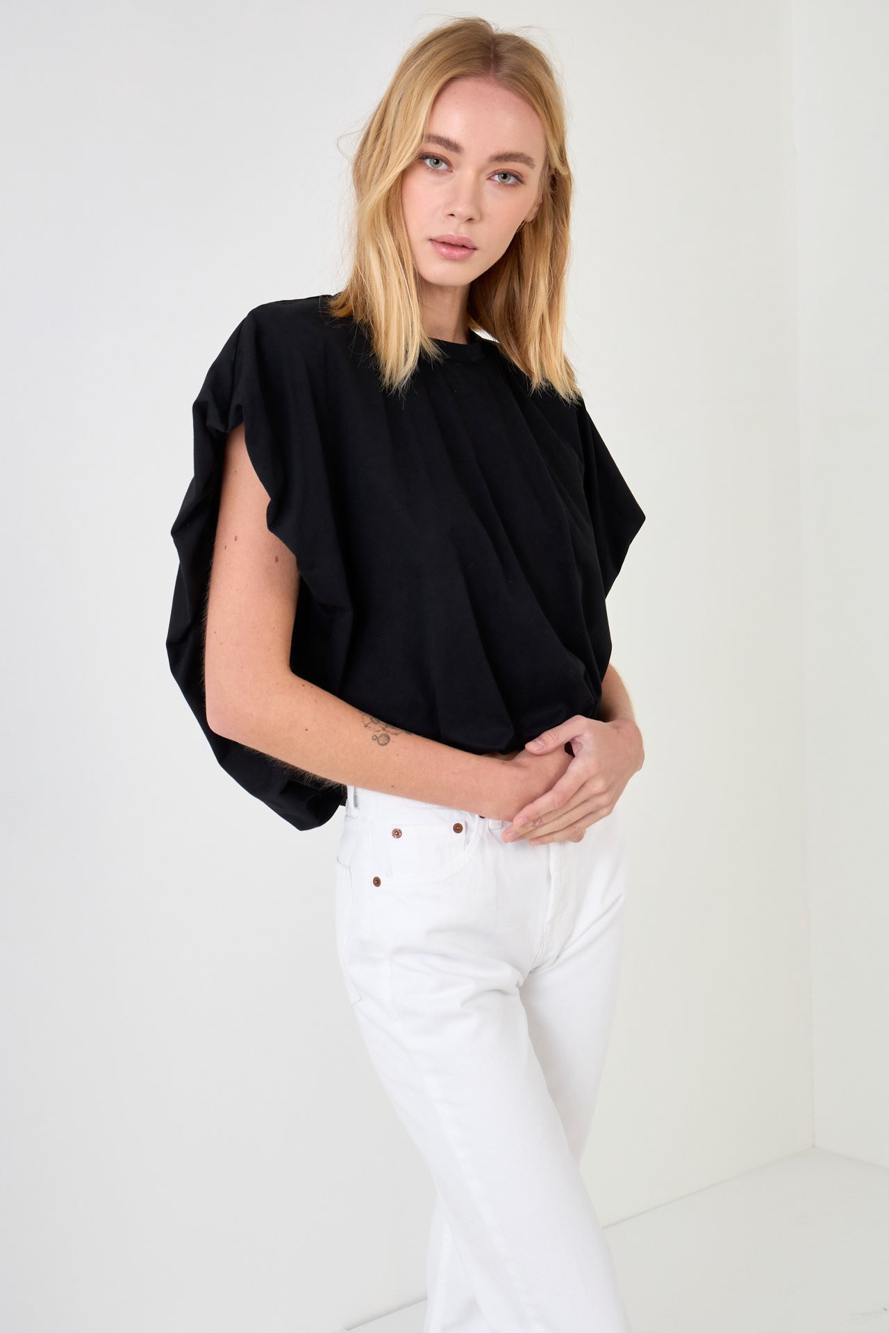 GREY LAB - Balloon Detail Knit Top - TOPS available at Objectrare