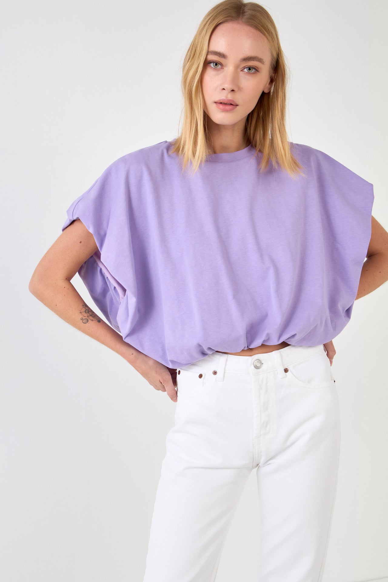 GREY LAB - Balloon Detail Knit Top - TOPS available at Objectrare