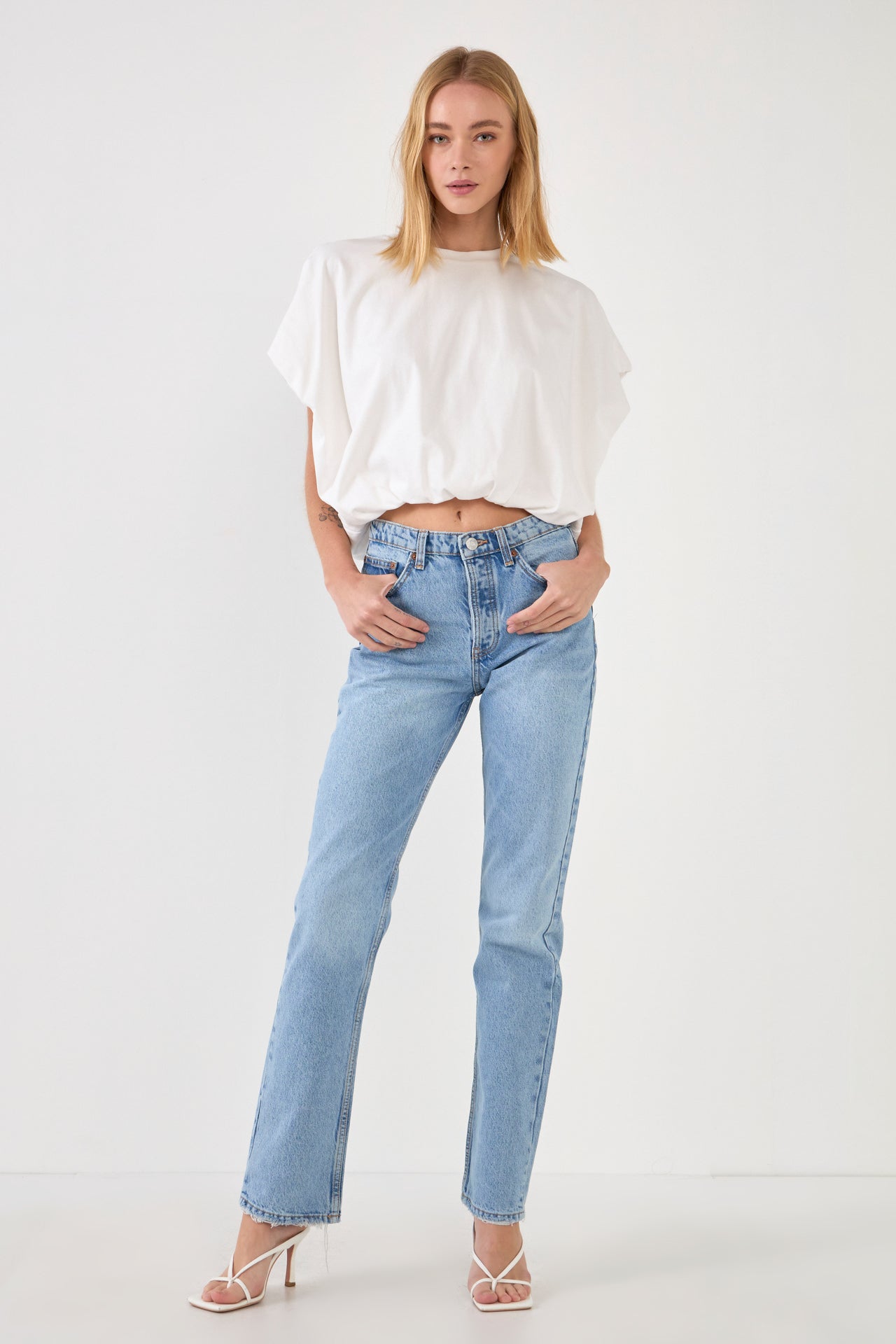 GREY LAB - Balloon Detail Knit Top - TOPS available at Objectrare