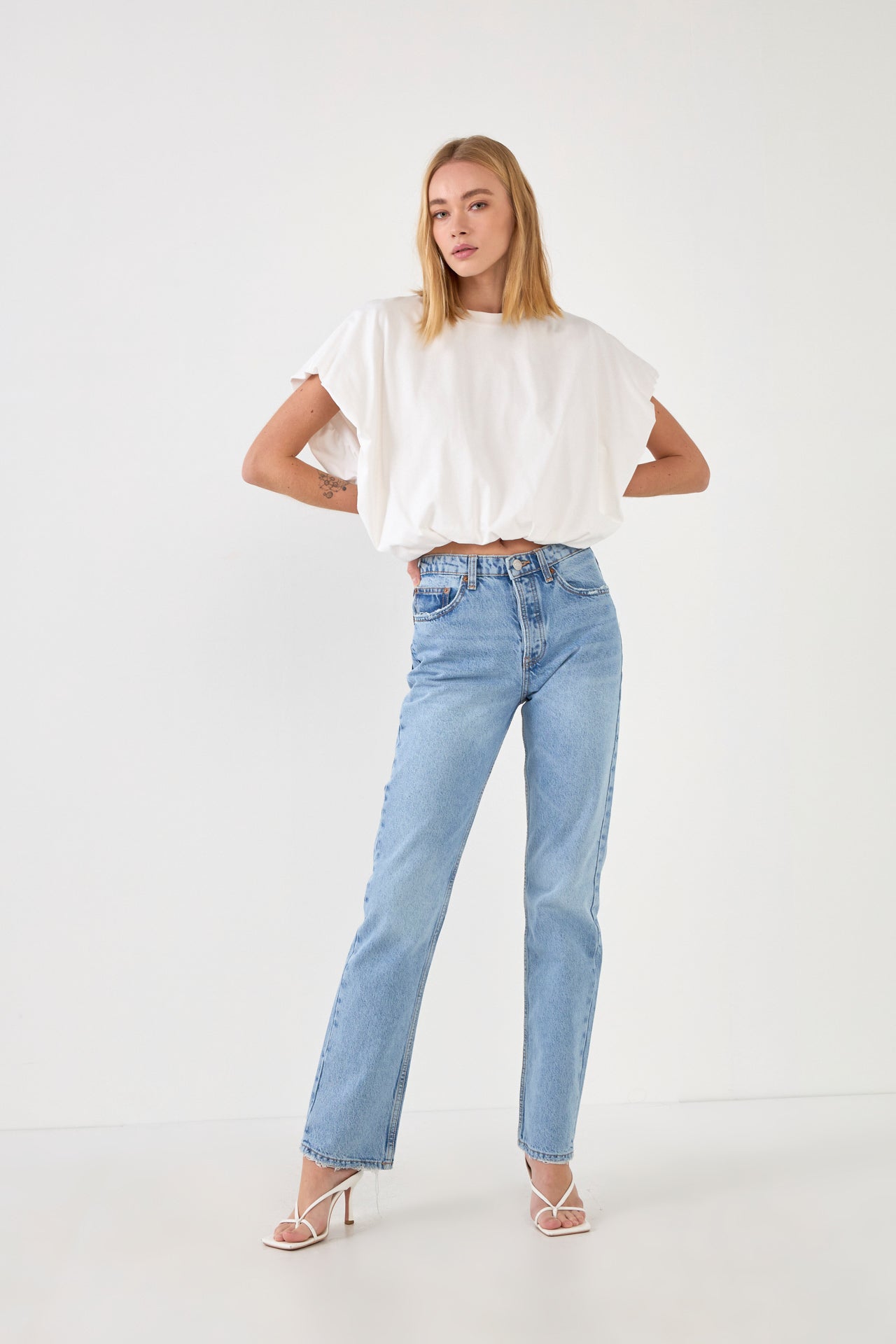 GREY LAB - Balloon Detail Knit Top - TOPS available at Objectrare