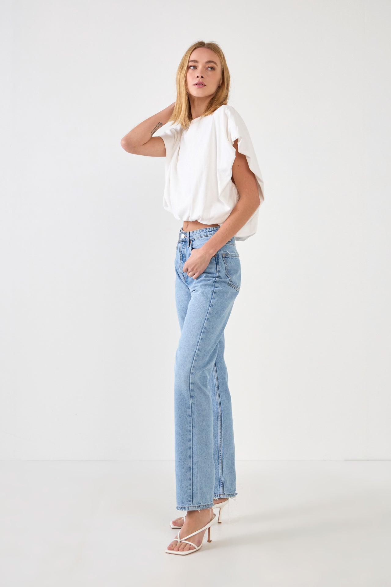 GREY LAB - Balloon Detail Knit Top - TOPS available at Objectrare