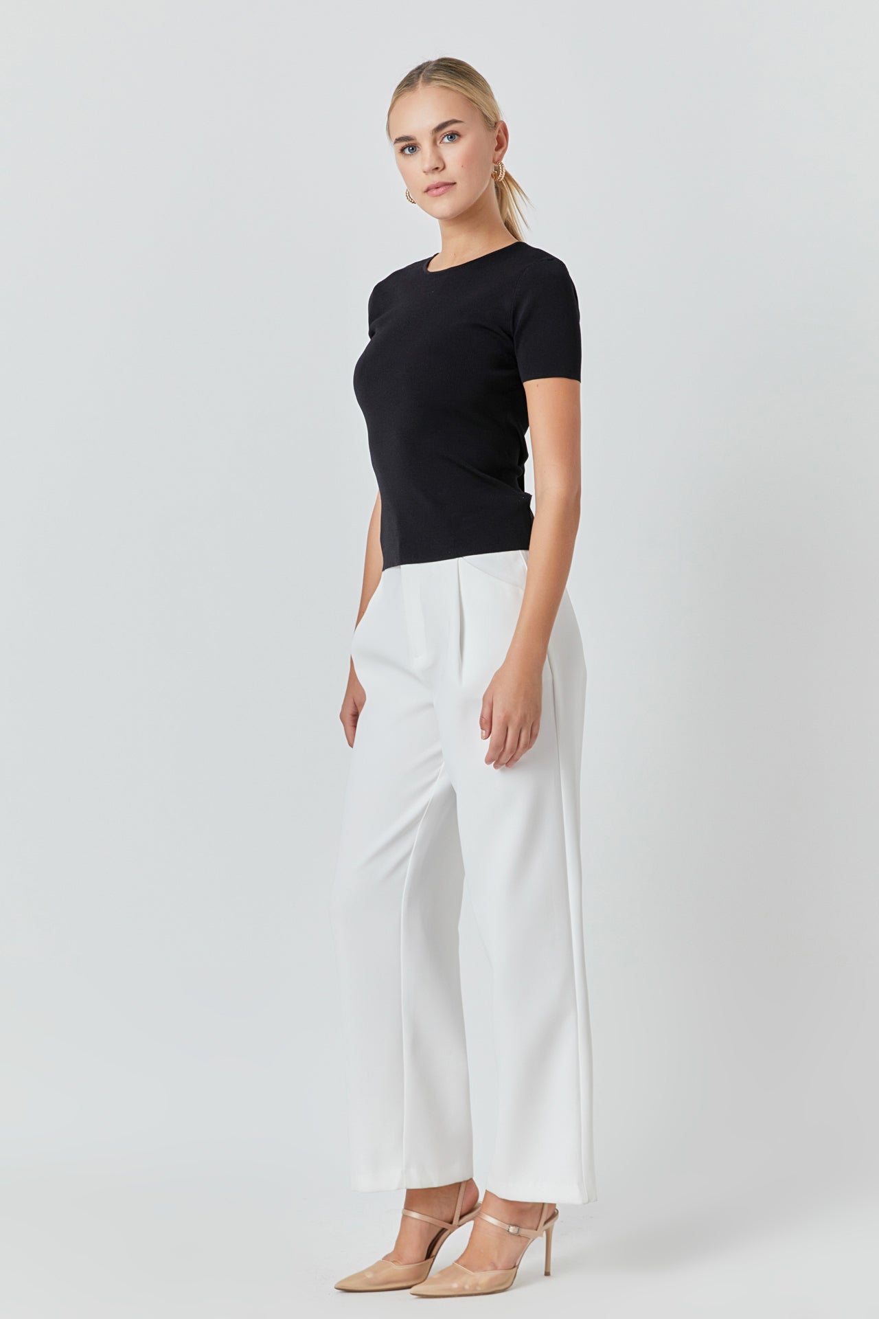 ENDLESS ROSE - Back Cut-out Detail Knit Top - TOPS available at Objectrare