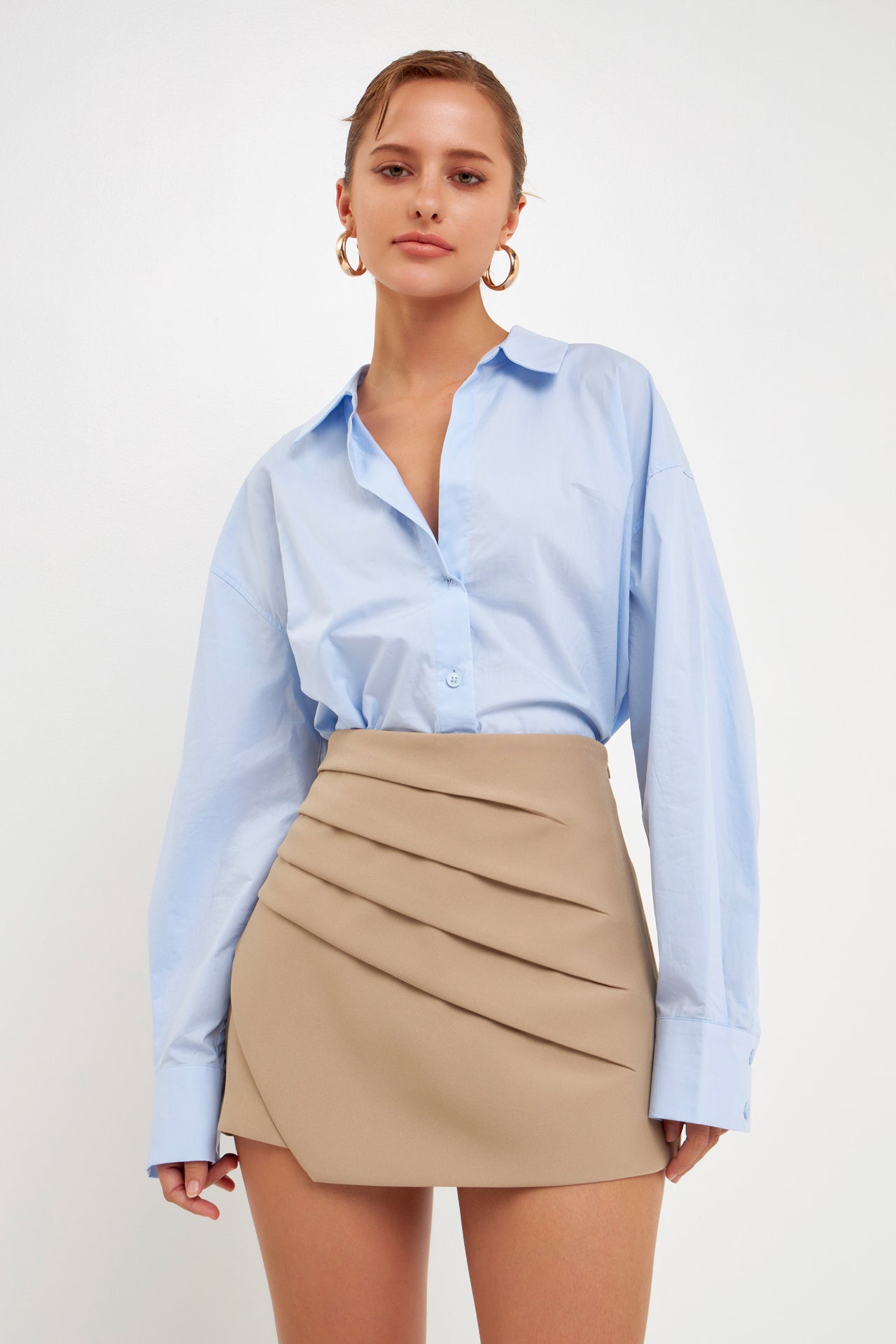 ENDLESS ROSE - Pleated Detail Skort - SKORTS available at Objectrare