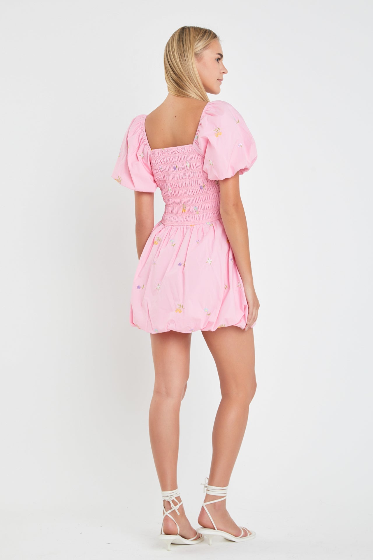 ENGLISH FACTORY - Smocked Dress with Balloon Sleeves - DRESSES available at Objectrare