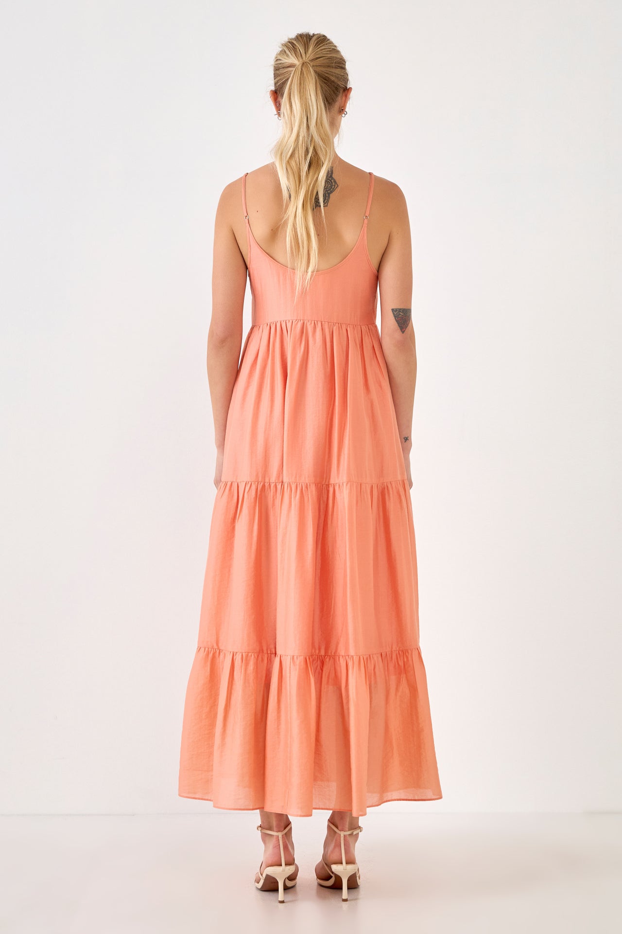ENDLESS ROSE - Button Detail Tiered Maxi Dress - DRESSES available at Objectrare