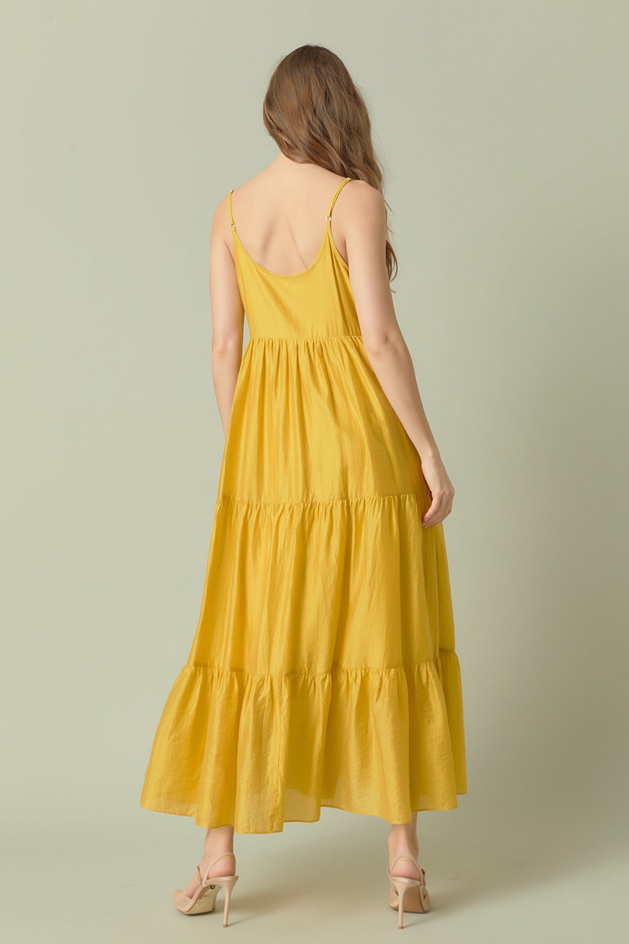 ENDLESS ROSE - Button Detail Tiered Maxi Dress - DRESSES available at Objectrare