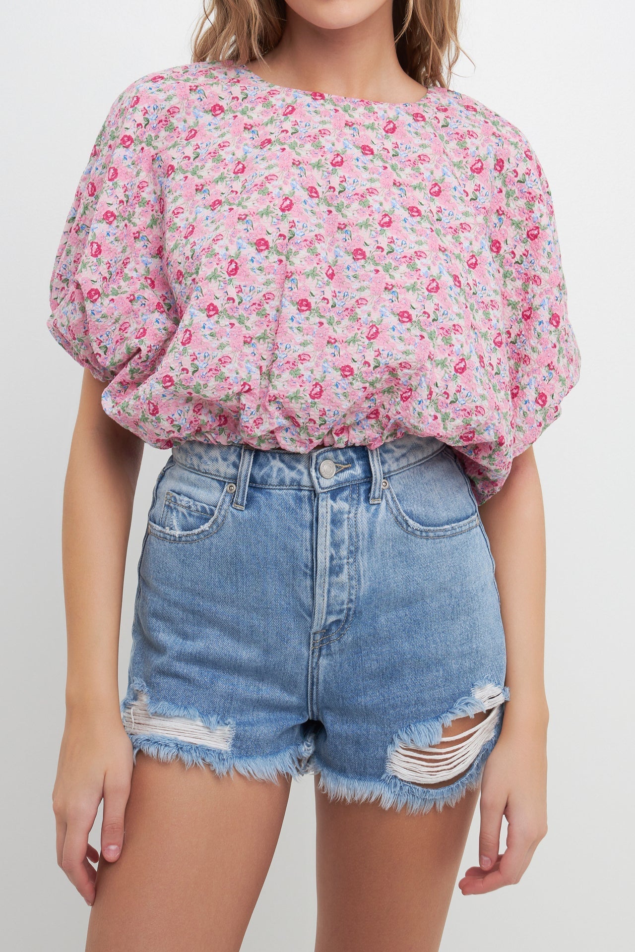 FREE THE ROSES - Voluminous Crop Top - TOPS available at Objectrare
