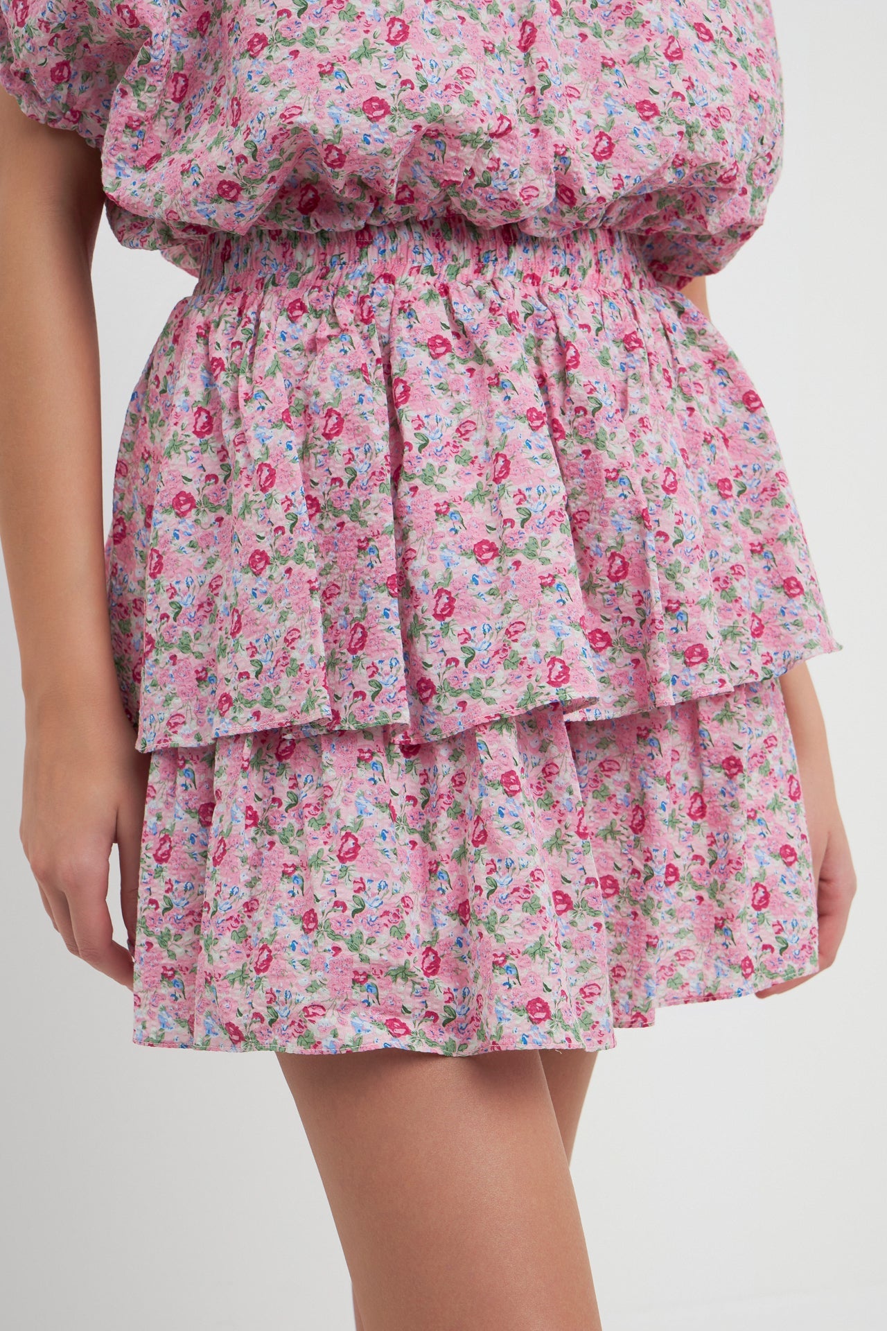 FREE THE ROSES - Floral Tiered Mini Skirt - SKIRTS available at Objectrare