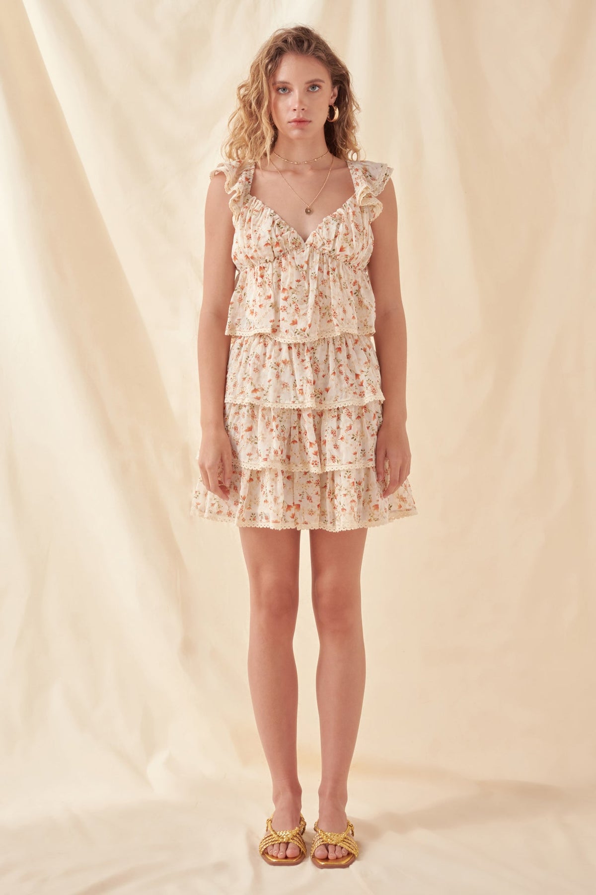 FREE THE ROSES - High Waisted Ruffle Skirt with Lace - SKIRTS available at Objectrare
