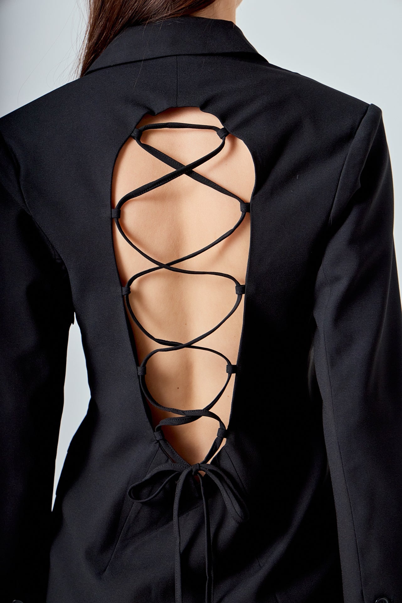 ENDLESS ROSE - Collared Dress with Open Back Detail - DRESSES available at Objectrare