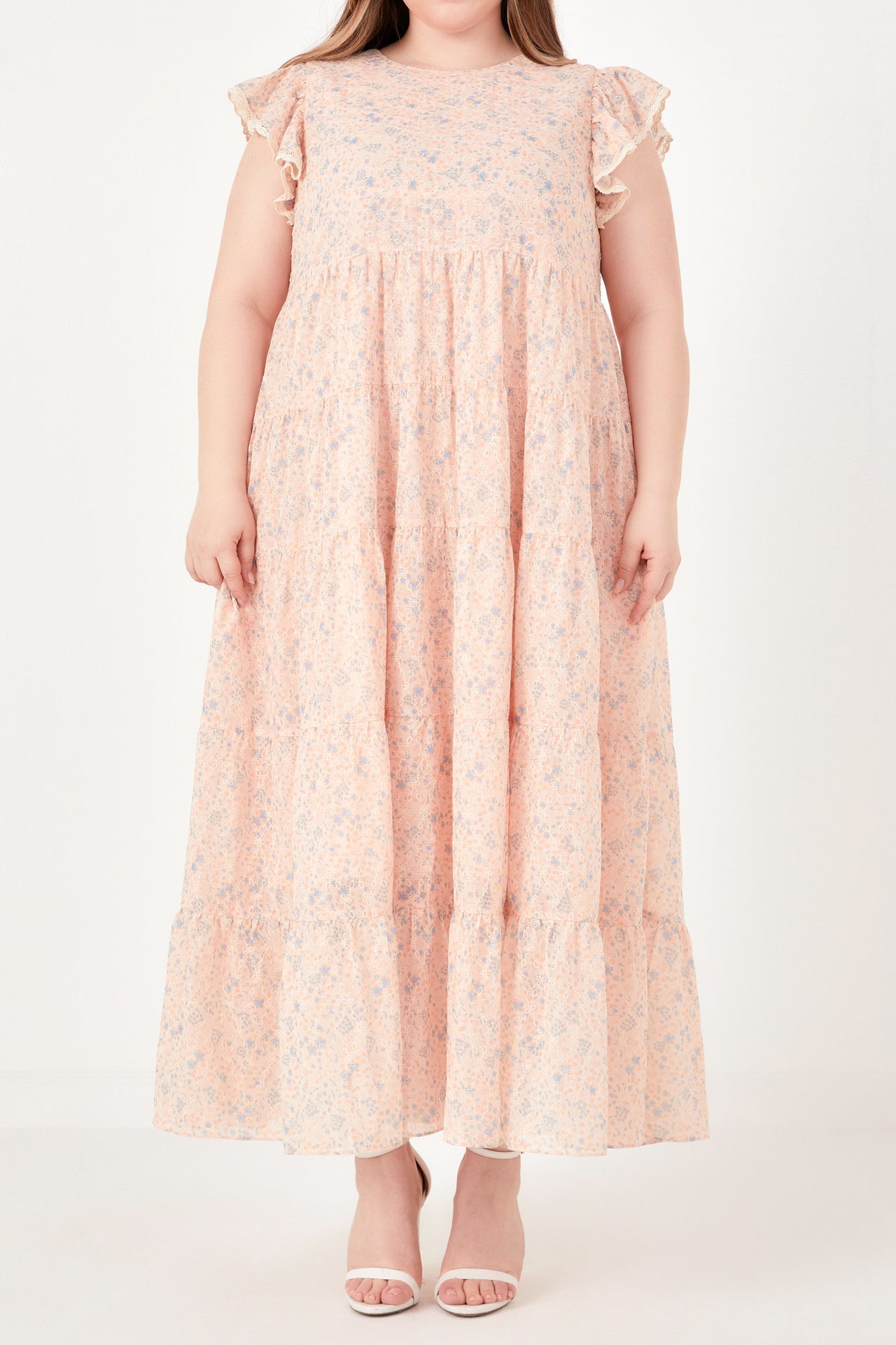 ENGLISH FACTORY - Eyelet Floral Tiered Maxi Dress - DRESSES available at Objectrare