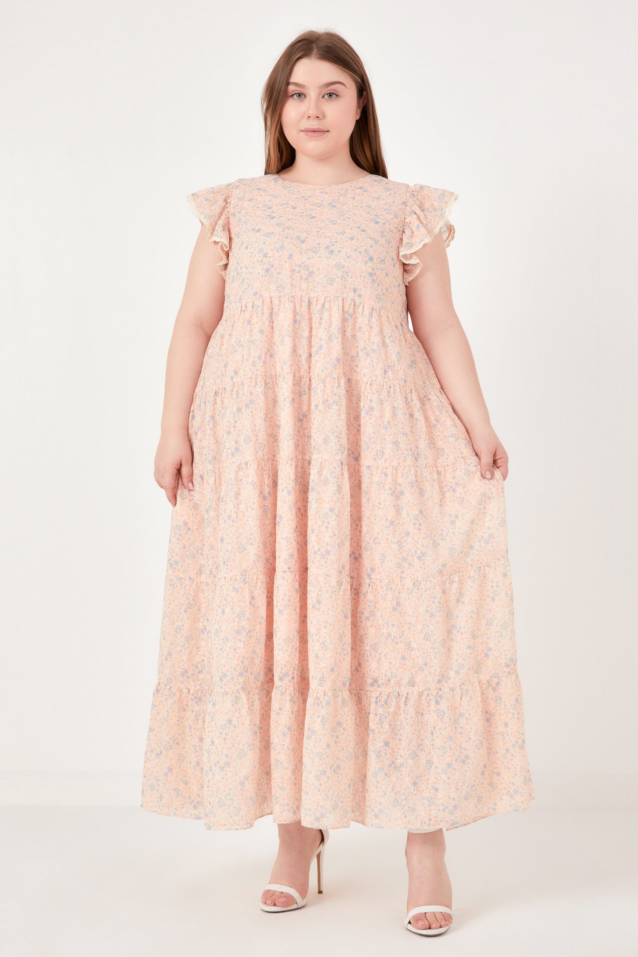 ENGLISH FACTORY - Eyelet Floral Tiered Maxi Dress - DRESSES available at Objectrare