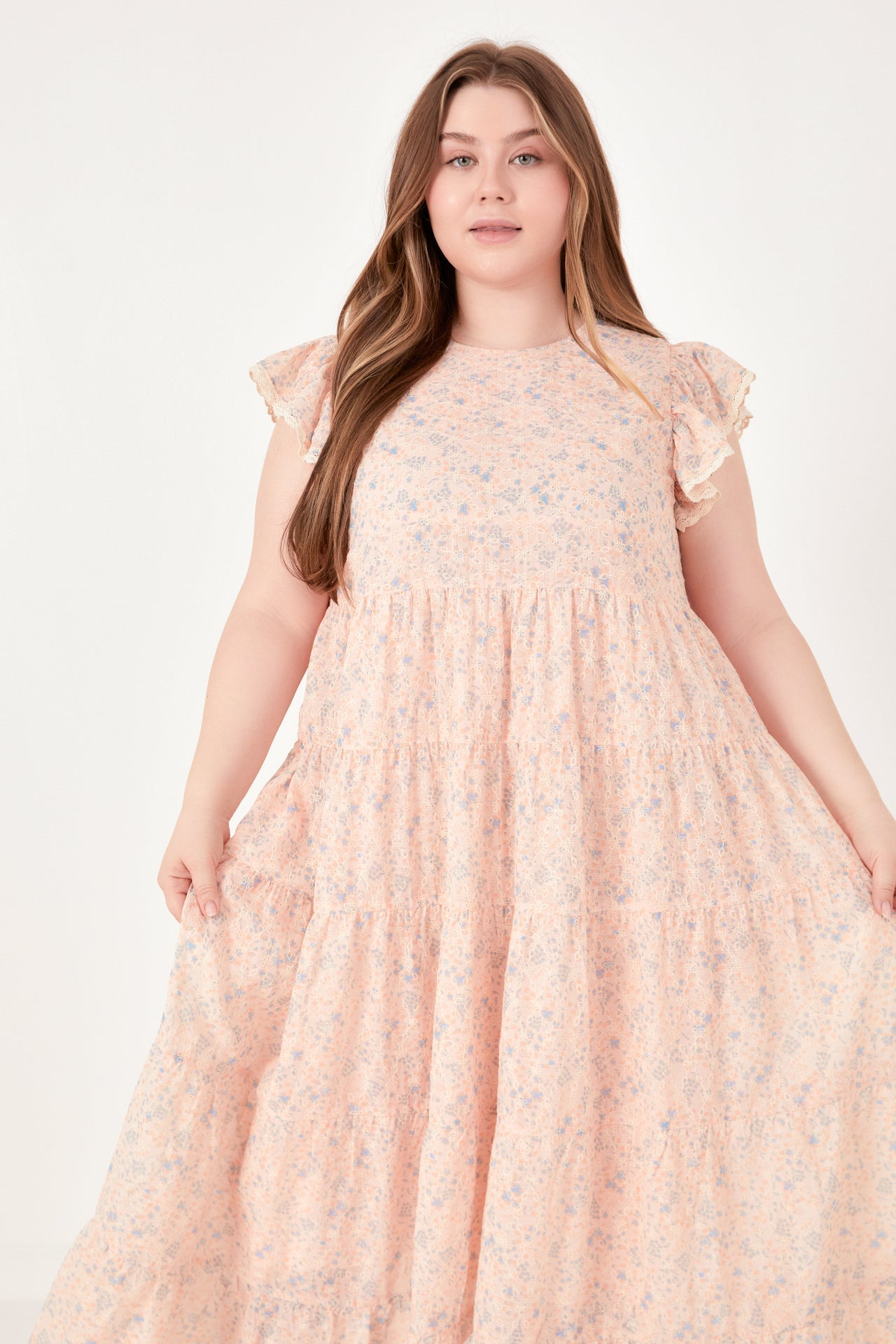 ENGLISH FACTORY - Eyelet Floral Tiered Maxi Dress - DRESSES available at Objectrare