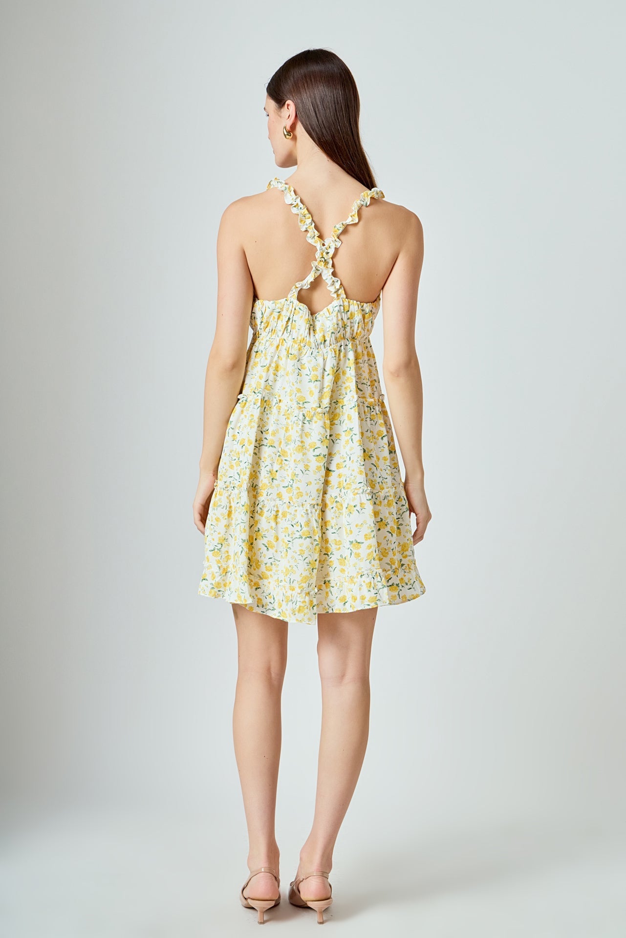 ENDLESS ROSE - Floral Ruffle Detail Mini Dress - DRESSES available at Objectrare