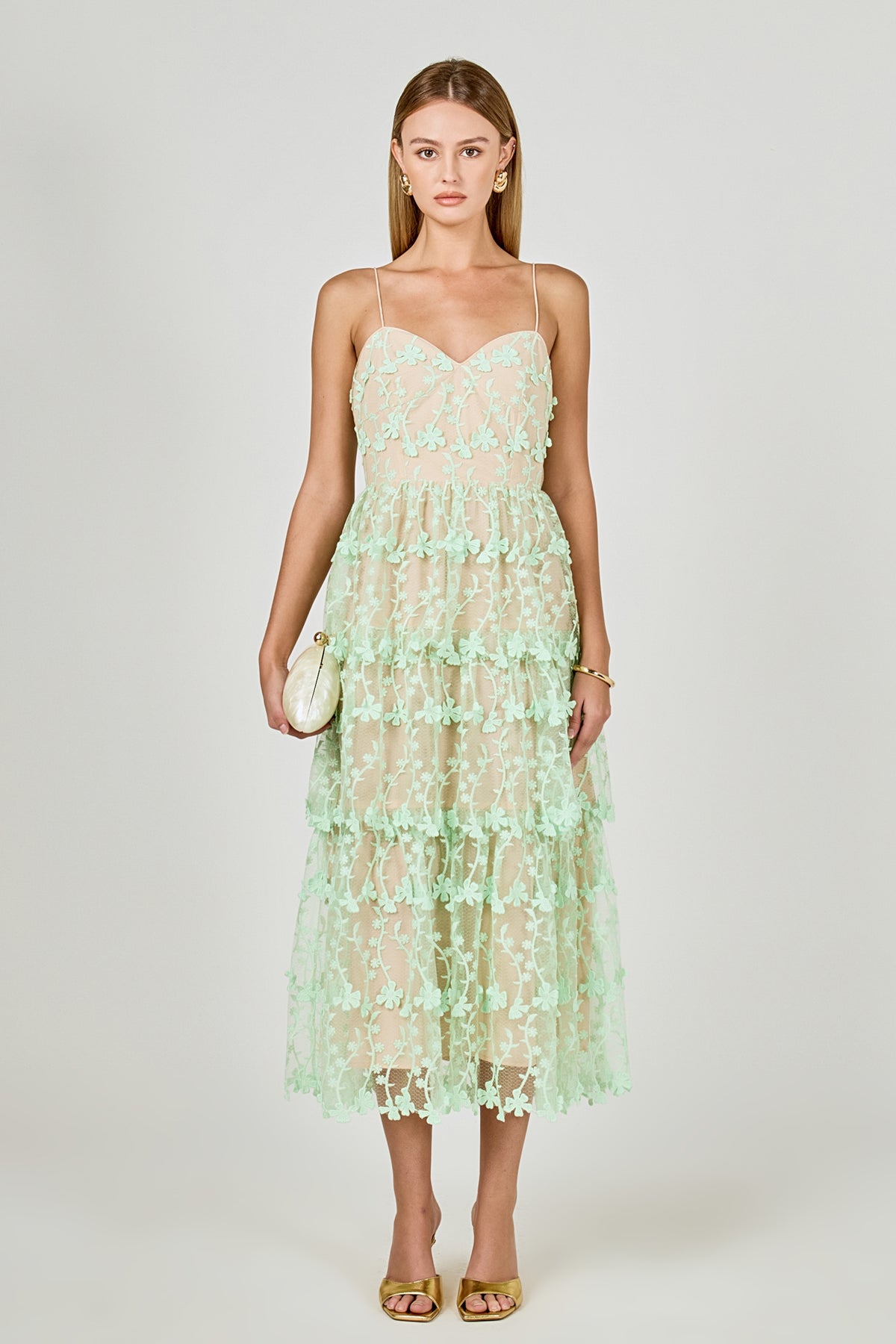 Crochet Layered Midi Dress