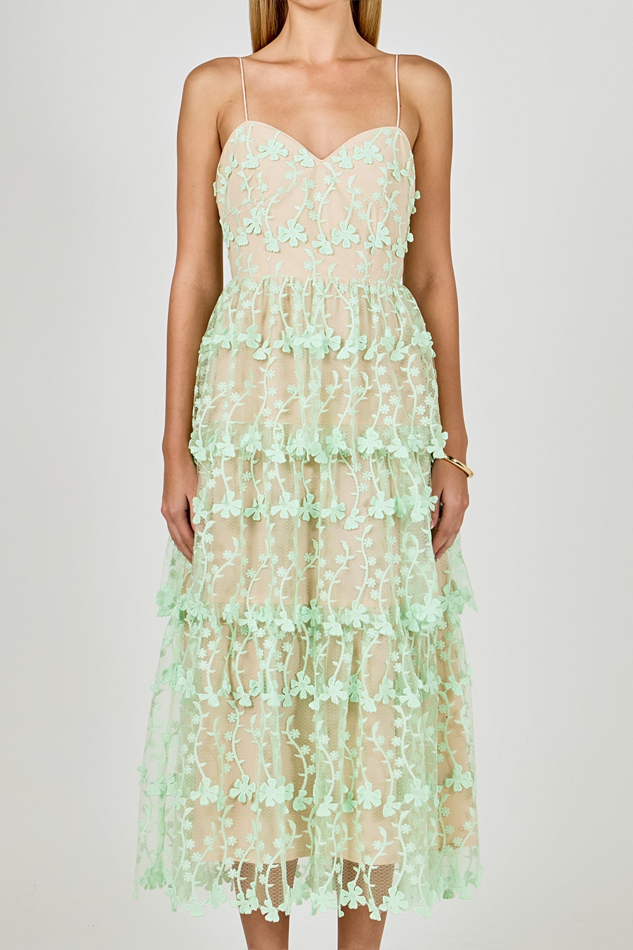 Crochet Layered Midi Dress