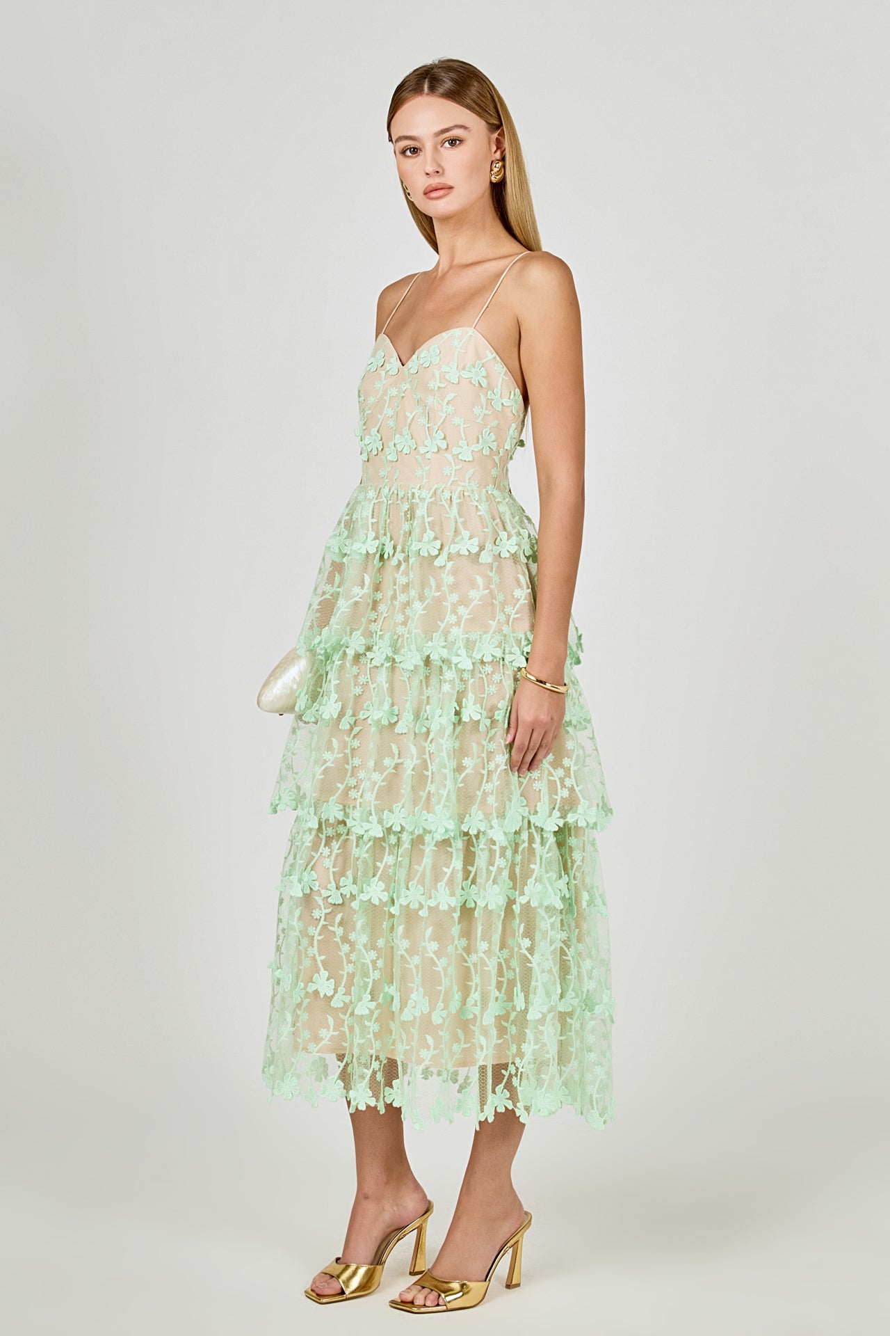Crochet Layered Midi Dress