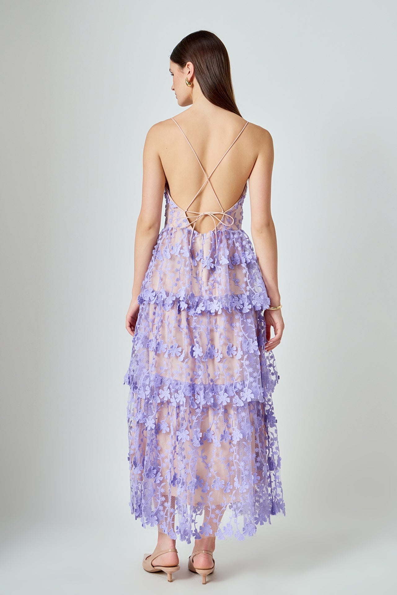 ENDLESS ROSE - Crochet Layered Midi Dress - DRESSES available at Objectrare