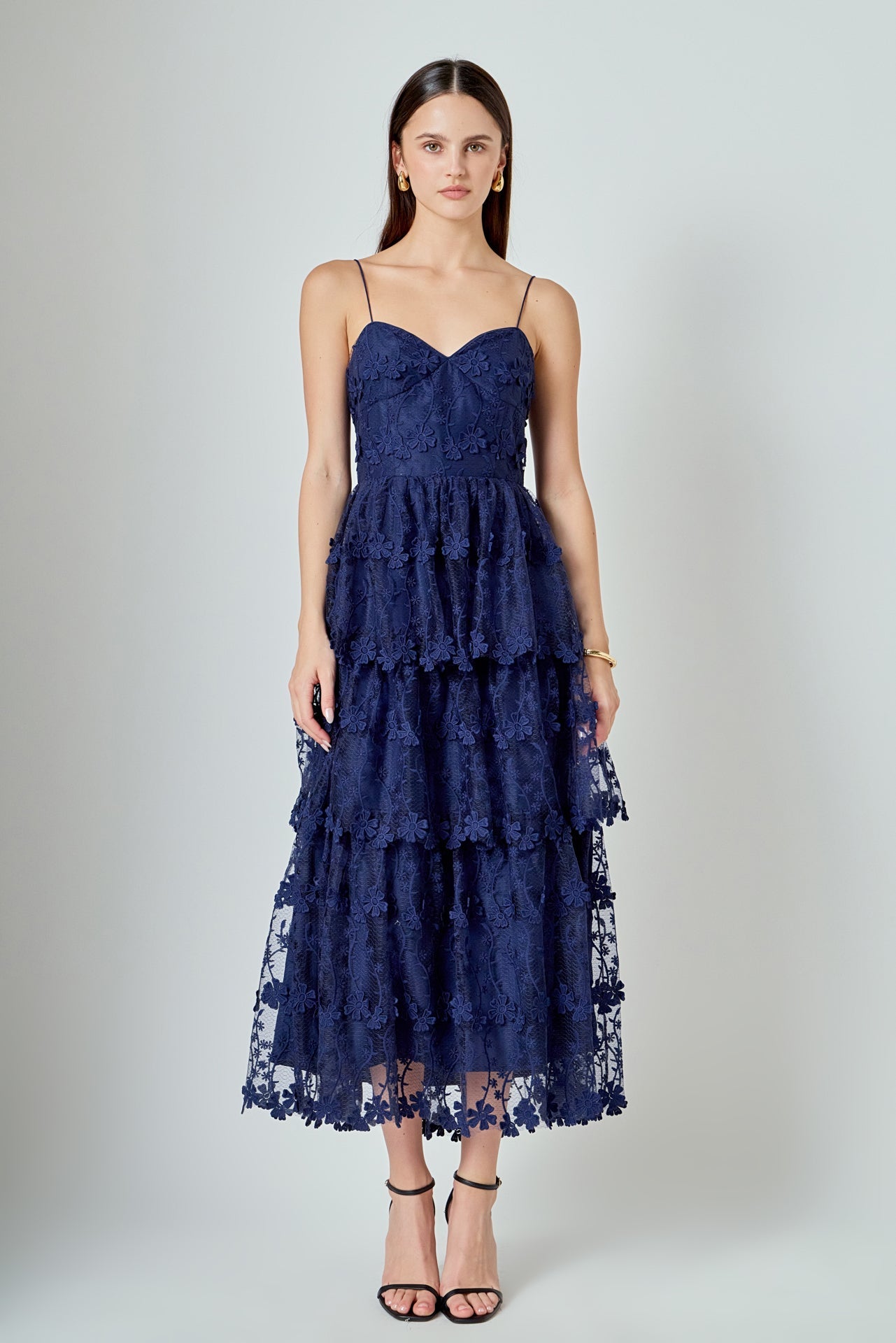 ENDLESS ROSE - Crochet Layered Midi Dress - DRESSES available at Objectrare