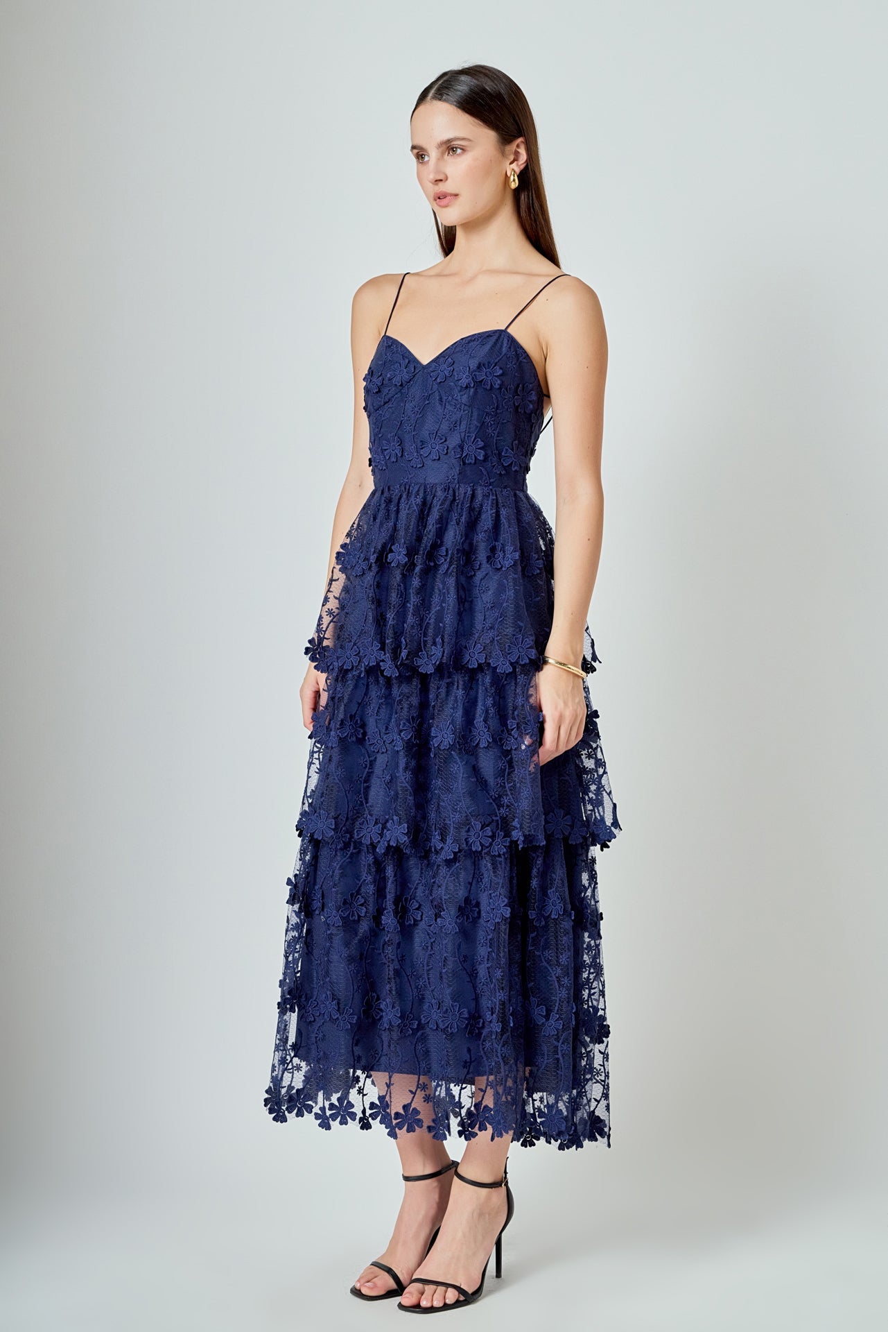 ENDLESS ROSE - Crochet Layered Midi Dress - DRESSES available at Objectrare