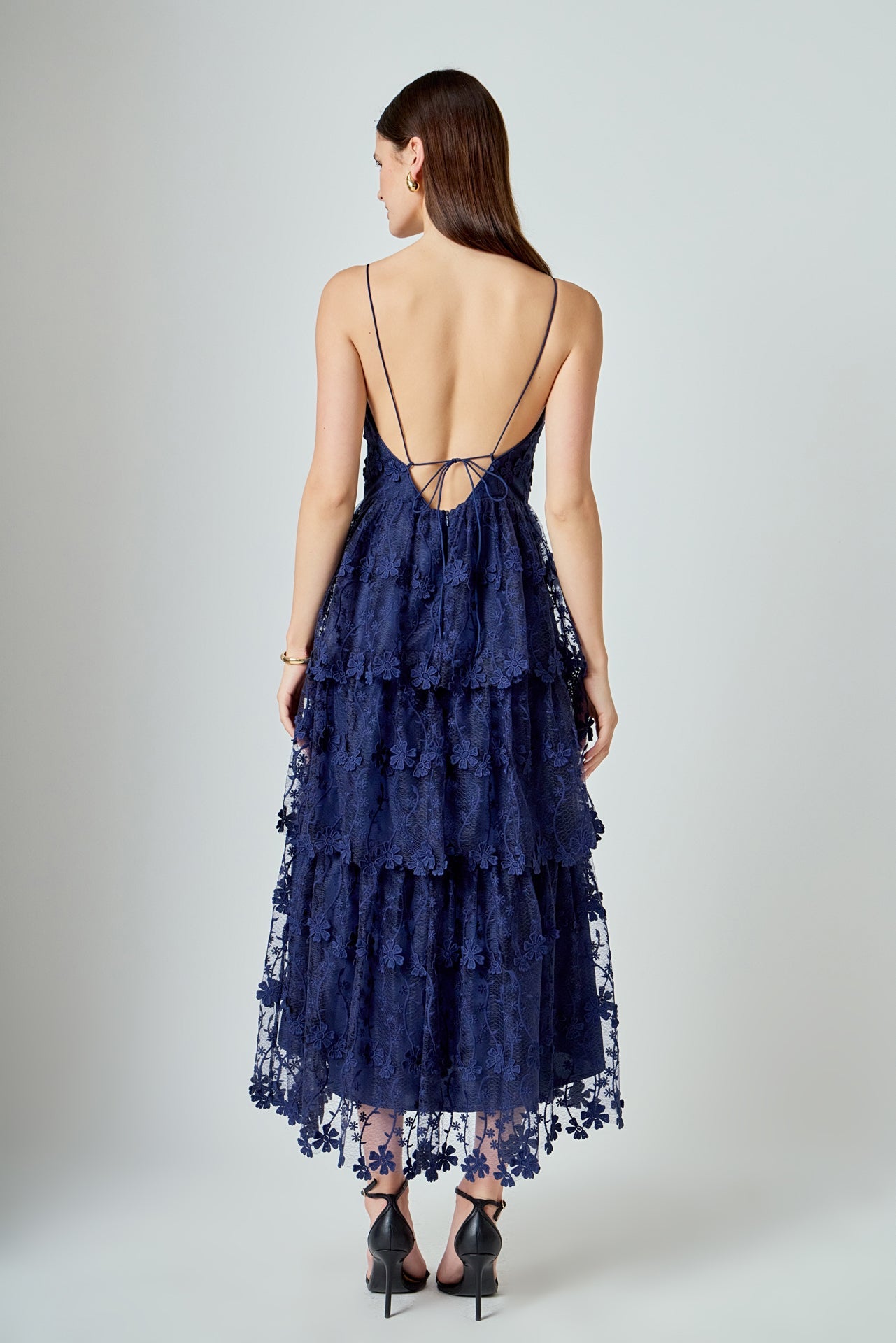 ENDLESS ROSE - Crochet Layered Midi Dress - DRESSES available at Objectrare
