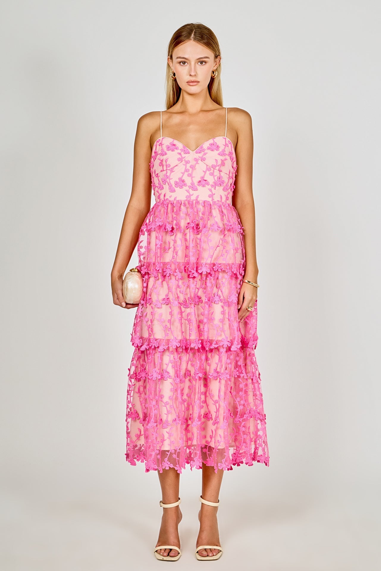 Crochet Layered Midi Dress