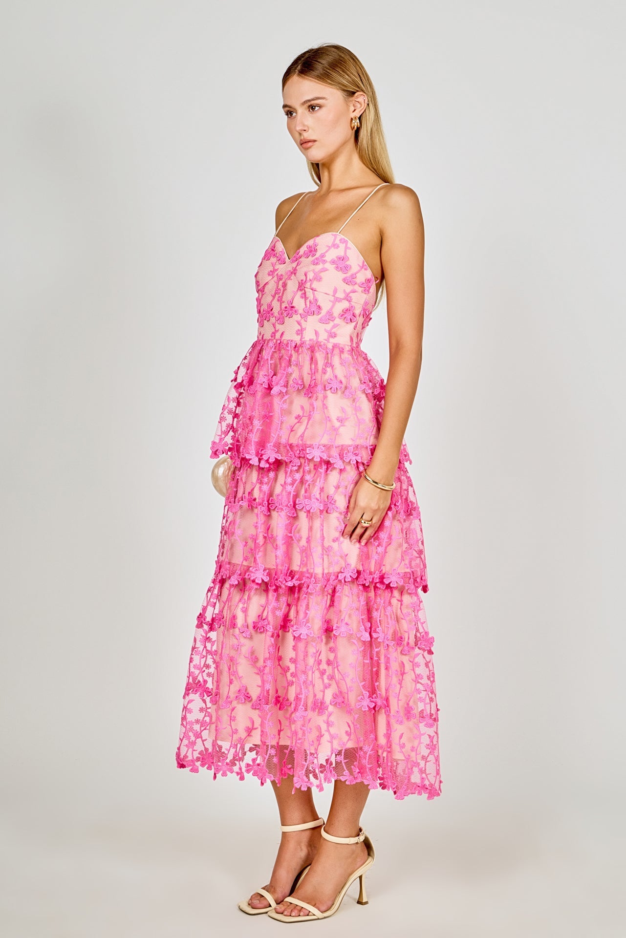 Crochet Layered Midi Dress