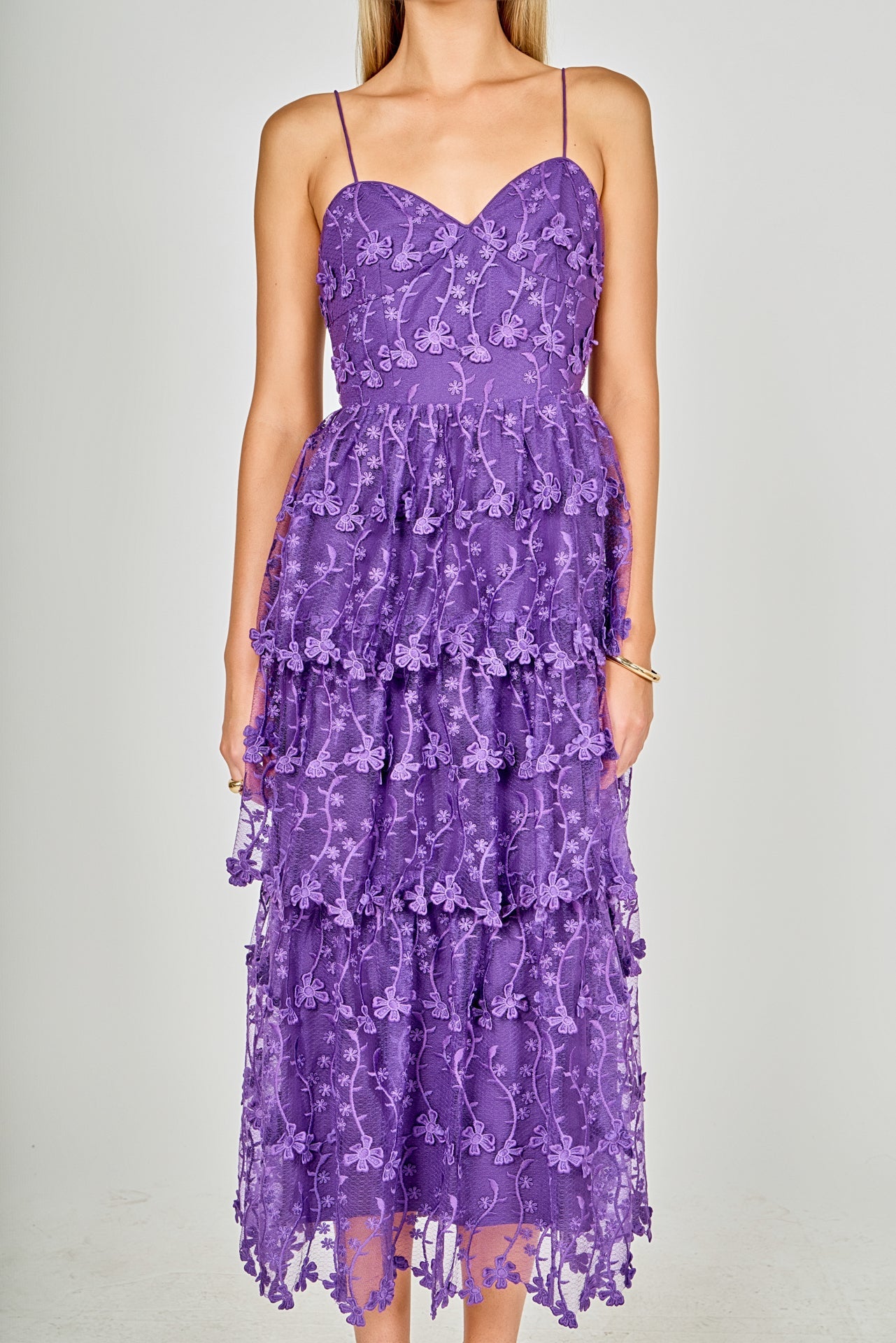Crochet Layered Midi Dress