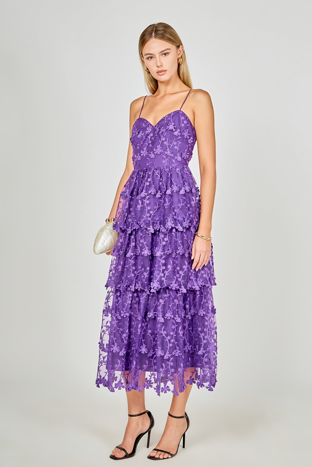 Crochet Layered Midi Dress