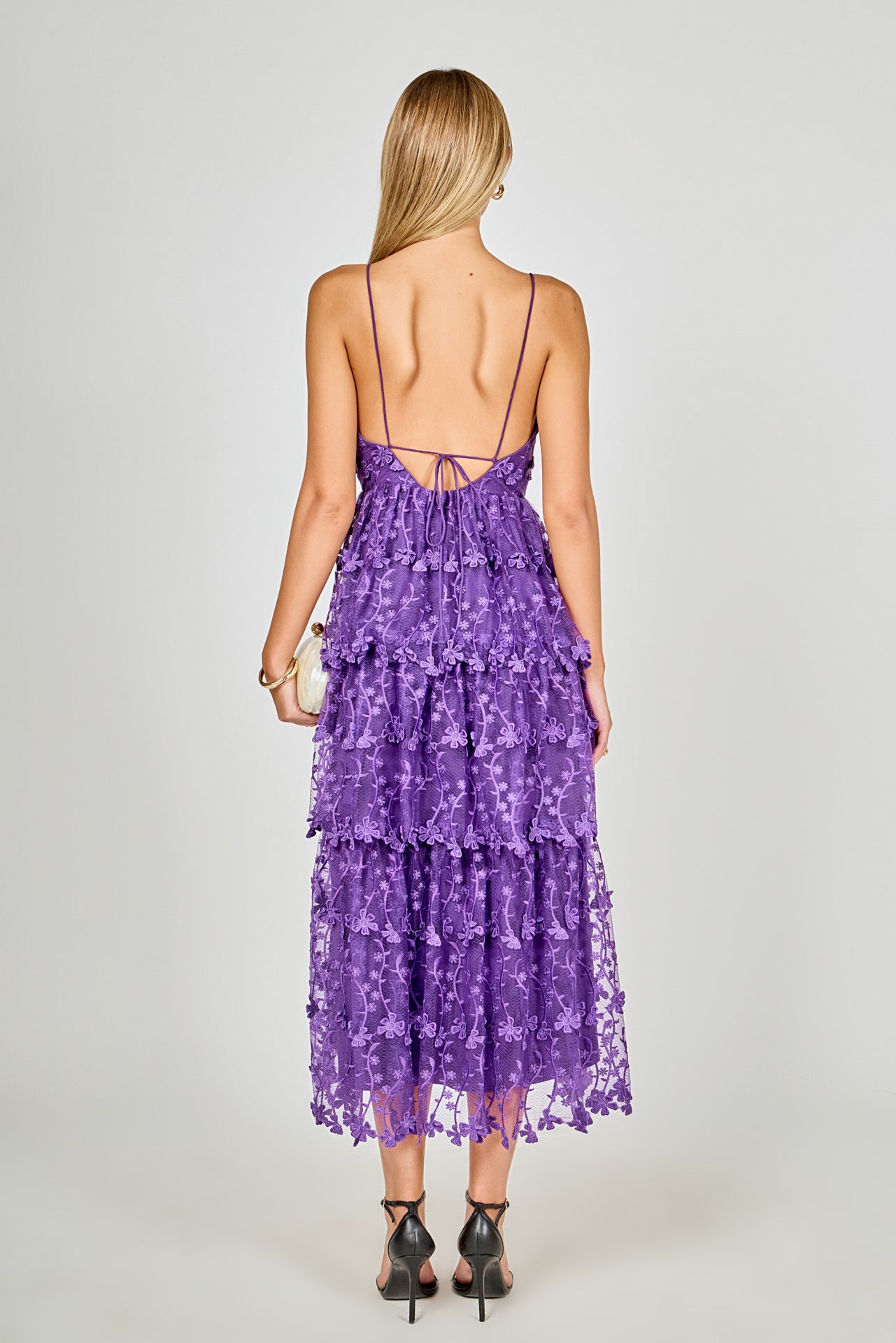 Crochet Layered Midi Dress