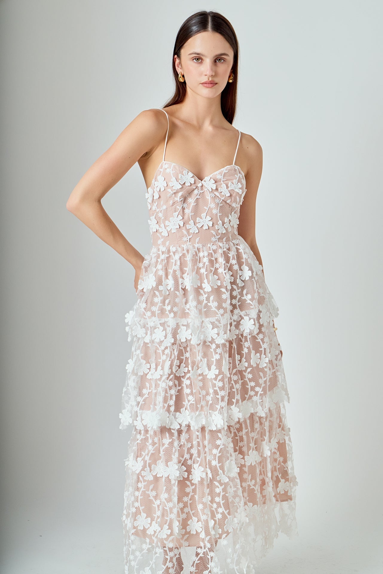 ENDLESS ROSE - Crochet Layered Midi Dress - DRESSES available at Objectrare