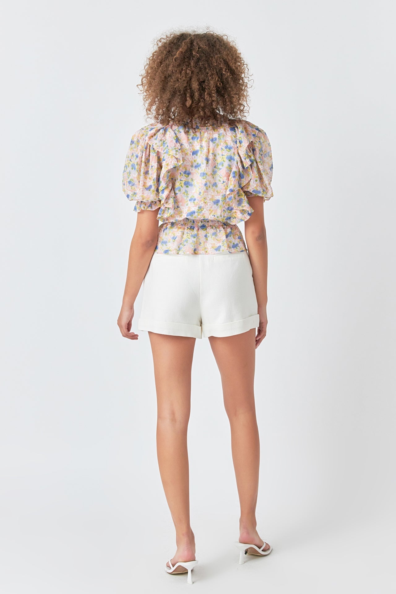 ENDLESS ROSE - Ruffle Bodice top with Puff Sleeves - TOPS available at Objectrare