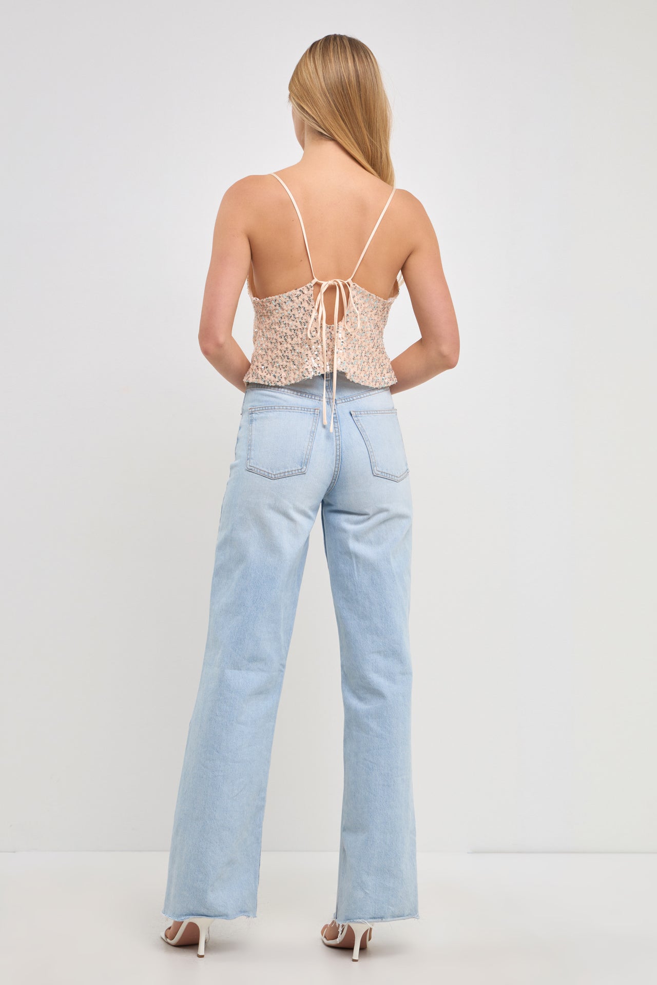 ENDLESS ROSE - Cowl Neck Sequin Top - TOPS available at Objectrare