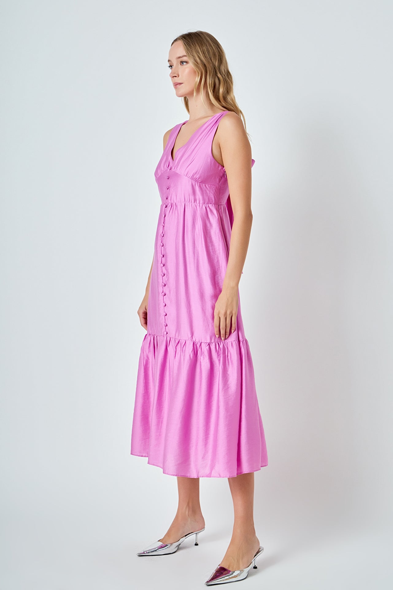 ENDLESS ROSE - Front Button Dress with Back Bow - DRESSES available at Objectrare