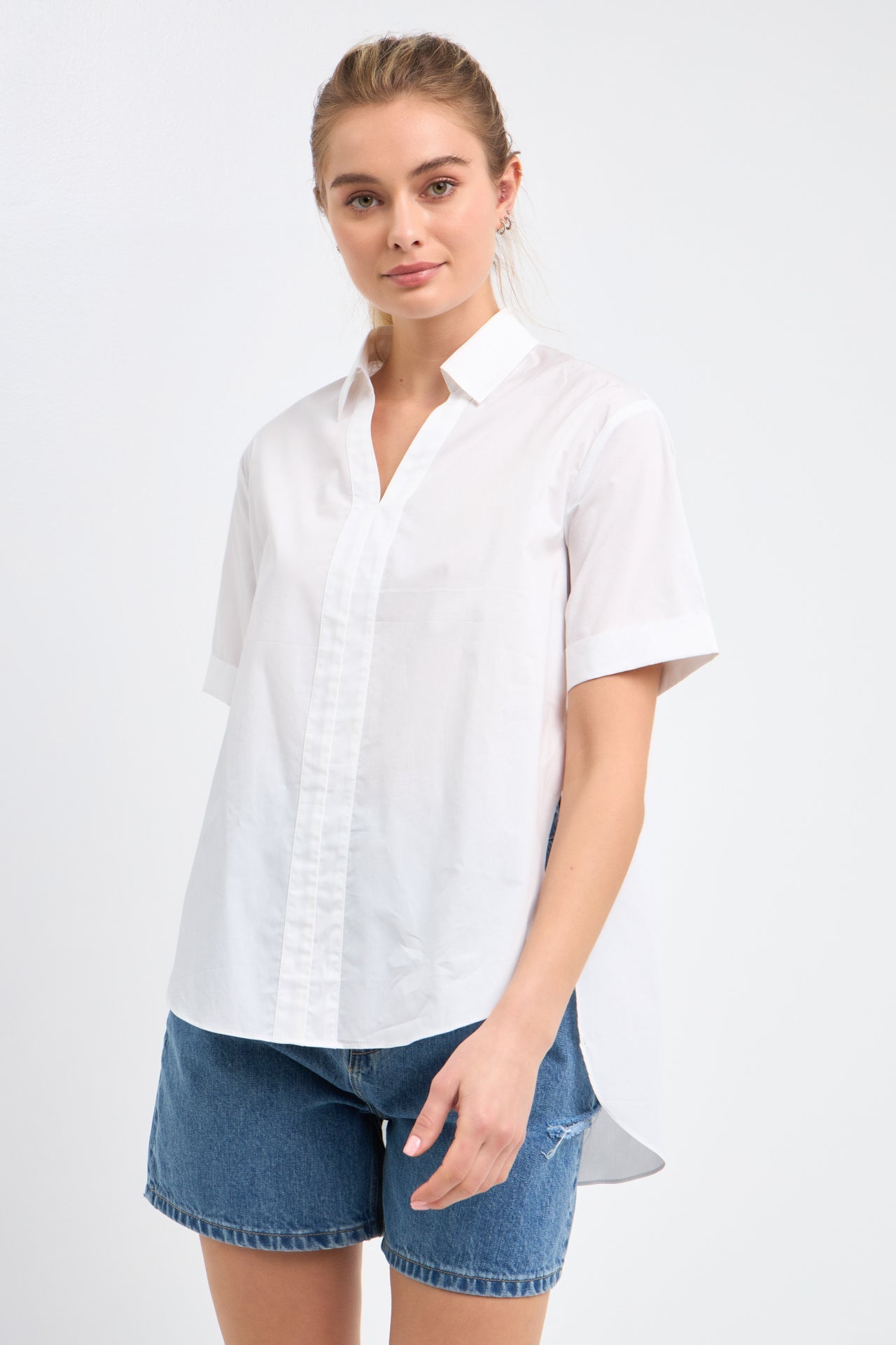 ENGLISH FACTORY - Side Slit Long Shirt - TOPS available at Objectrare