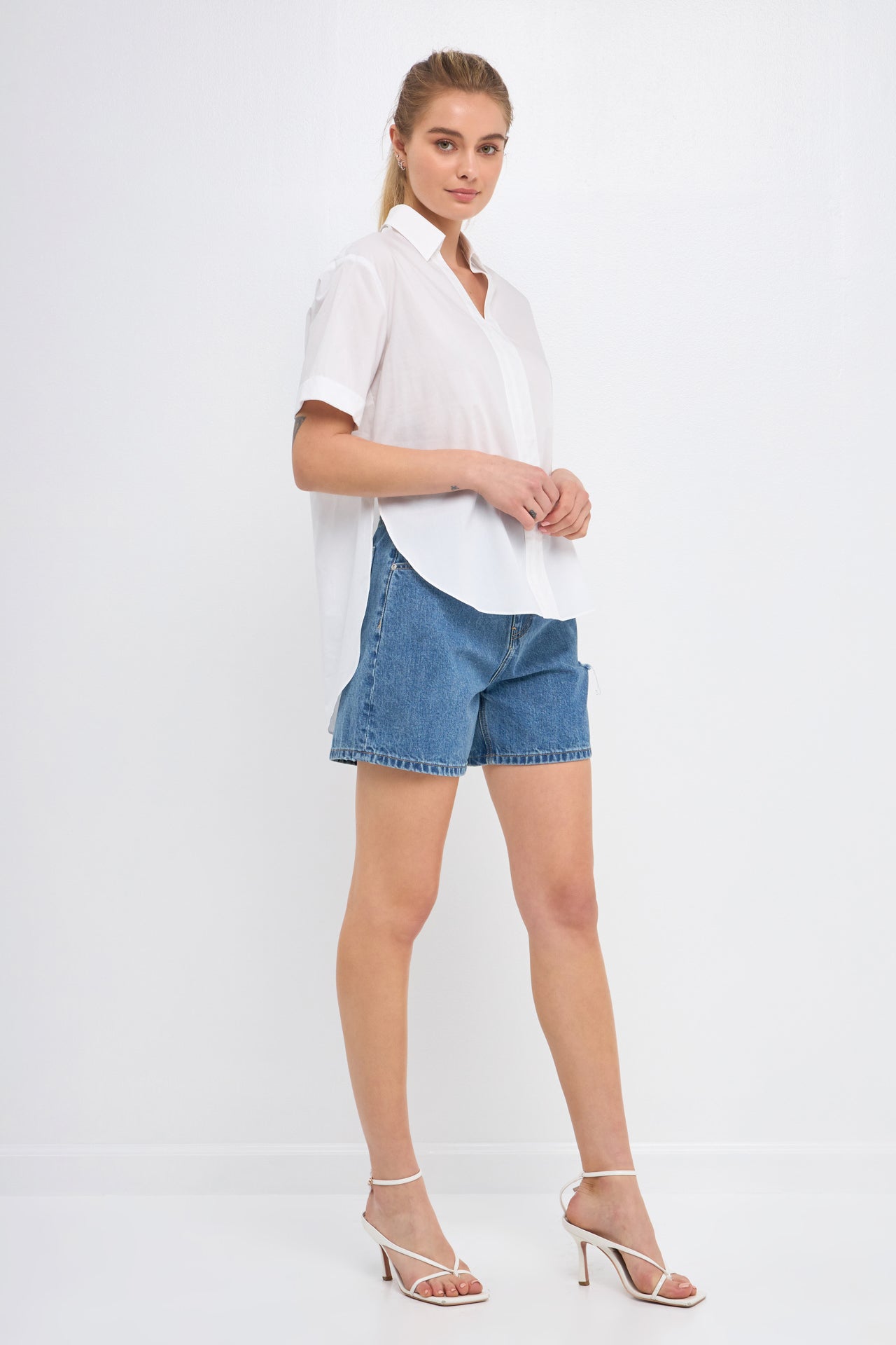 ENGLISH FACTORY - Side Slit Long Shirt - TOPS available at Objectrare