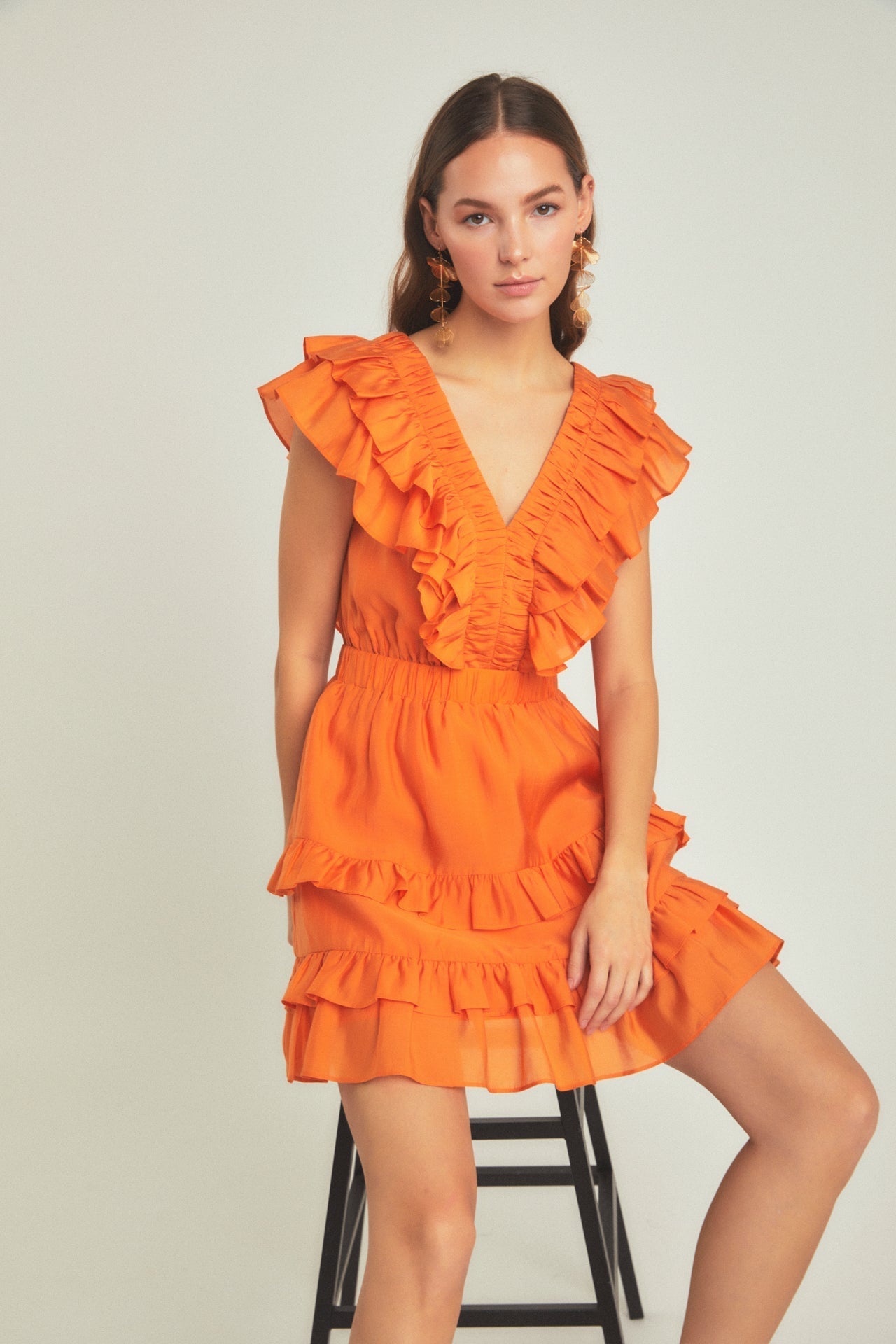 ENDLESS ROSE - Ruffle Detail Mini Dress - DRESSES available at Objectrare