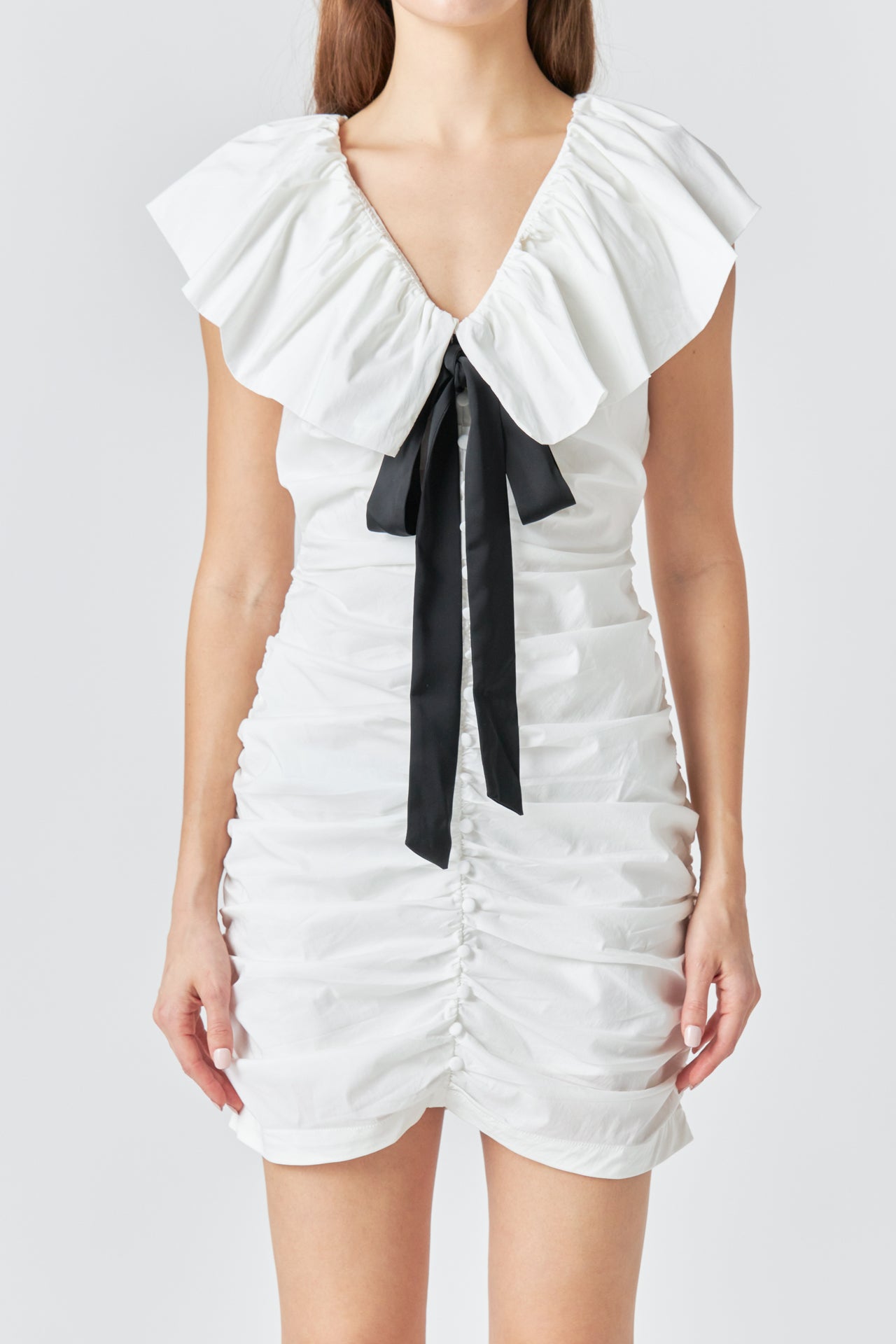 ENDLESS ROSE - Balloon Ruffle Pleated Mini Dress - DRESSES available at Objectrare