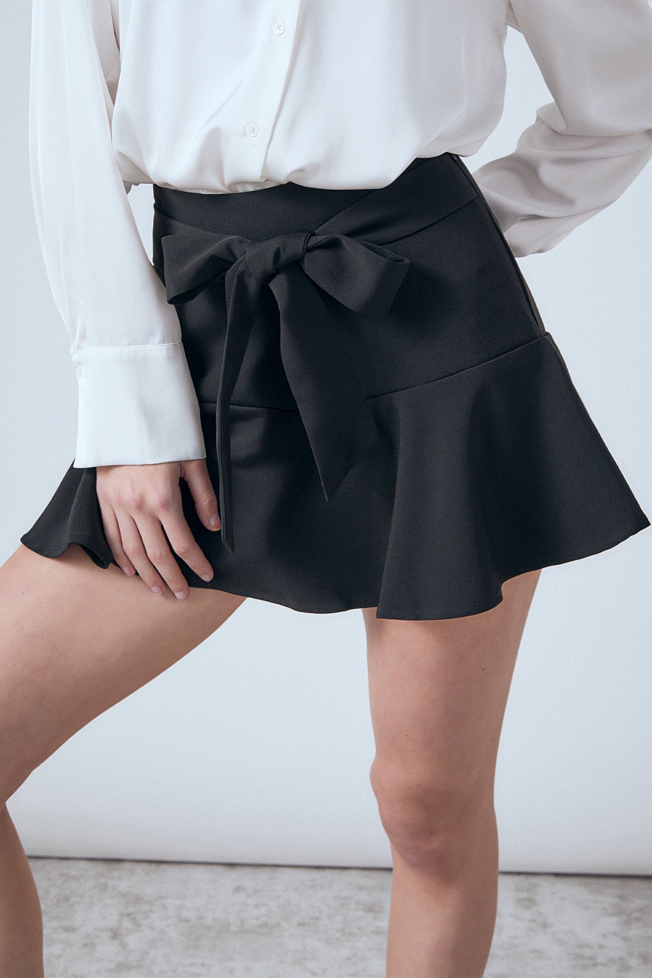 ENDLESS ROSE - Flounce Mini Skort with Waist Tie - SKORTS available at Objectrare