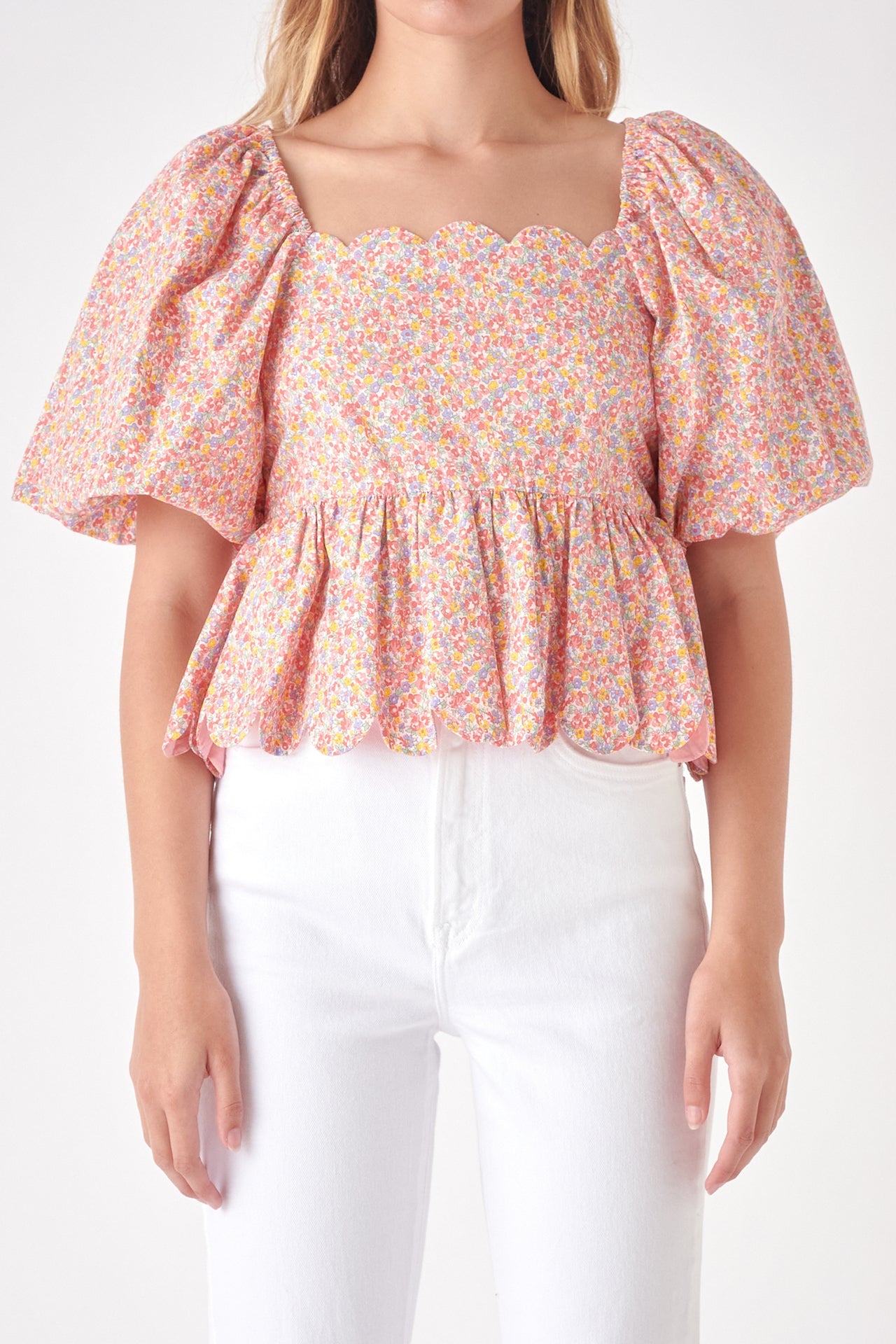 FREE THE ROSES - Scalloped Detail Top - TOPS available at Objectrare