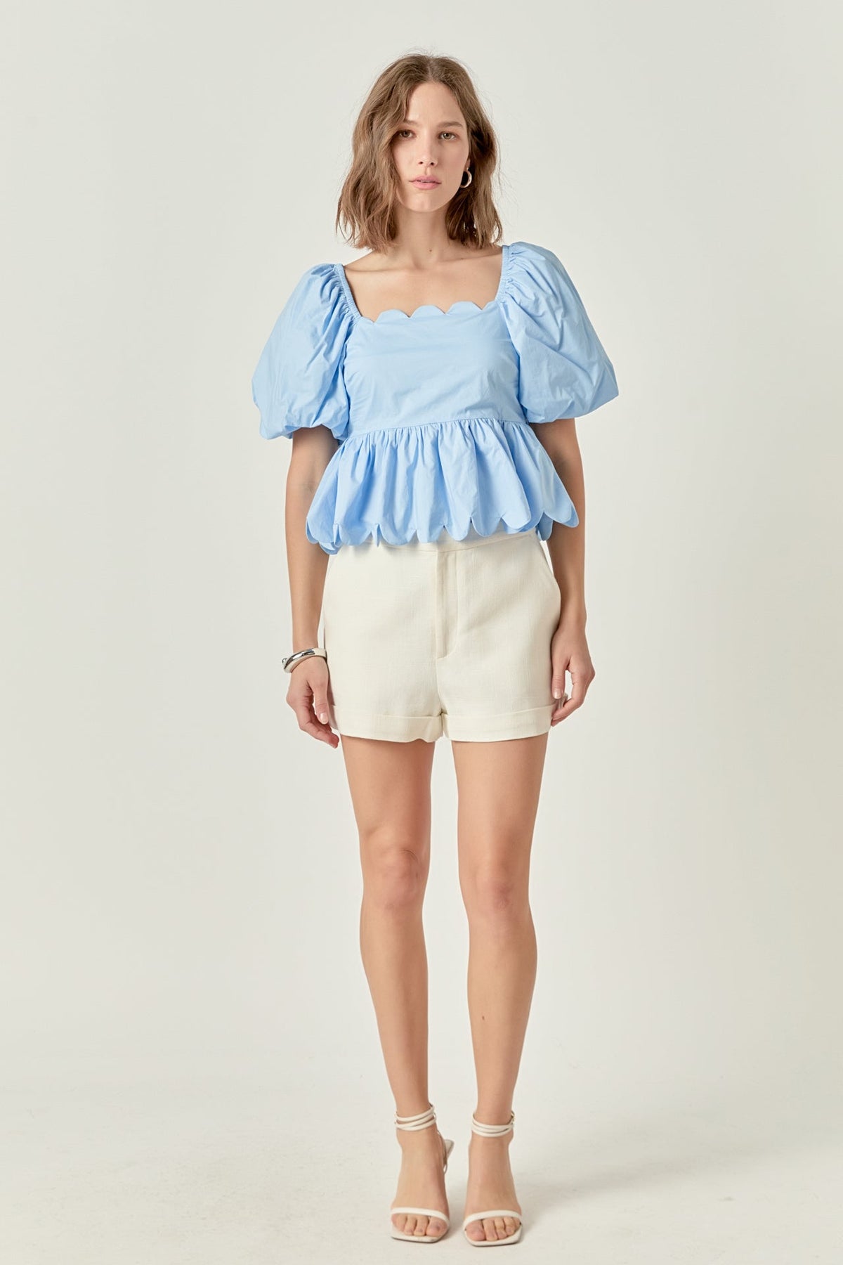 ENGLISH FACTORY - Scalloped Detail Top - TOPS available at Objectrare