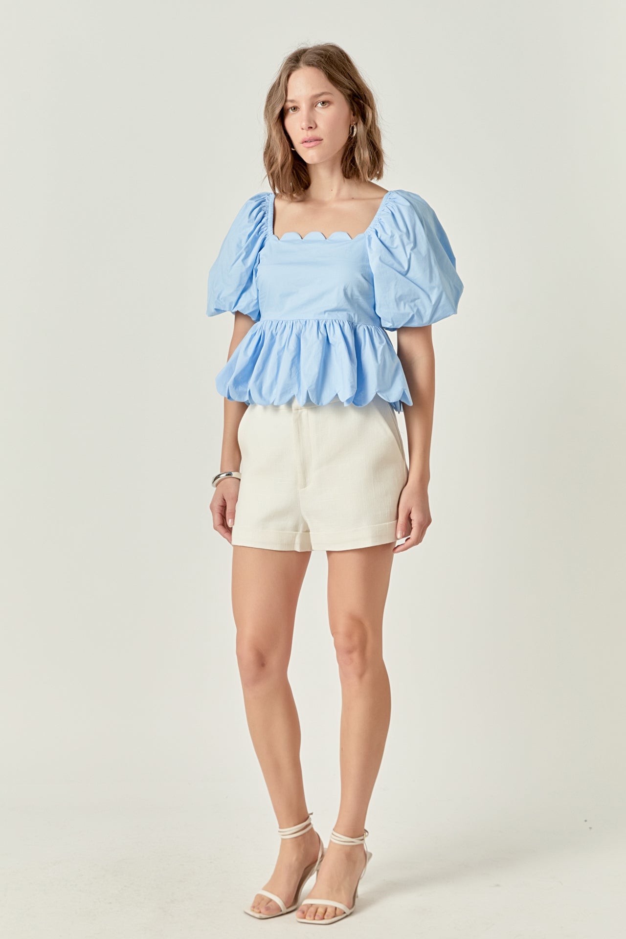 ENGLISH FACTORY - Scalloped Detail Top - TOPS available at Objectrare
