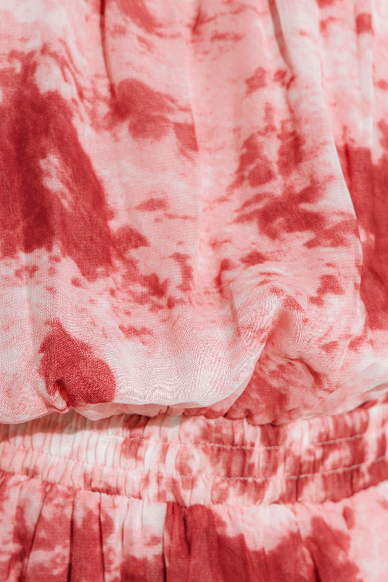 LA'VEN - Tie-Dye Ruffle Off The Shoulder Romper - ROMPERS available at Objectrare
