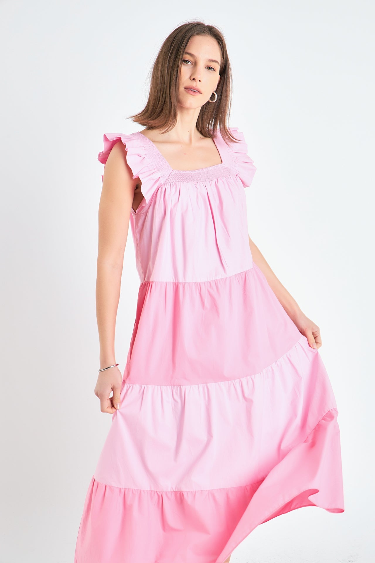 ENGLISH FACTORY - Ruffle Detail Colorblock Midi Dress - DRESSES available at Objectrare