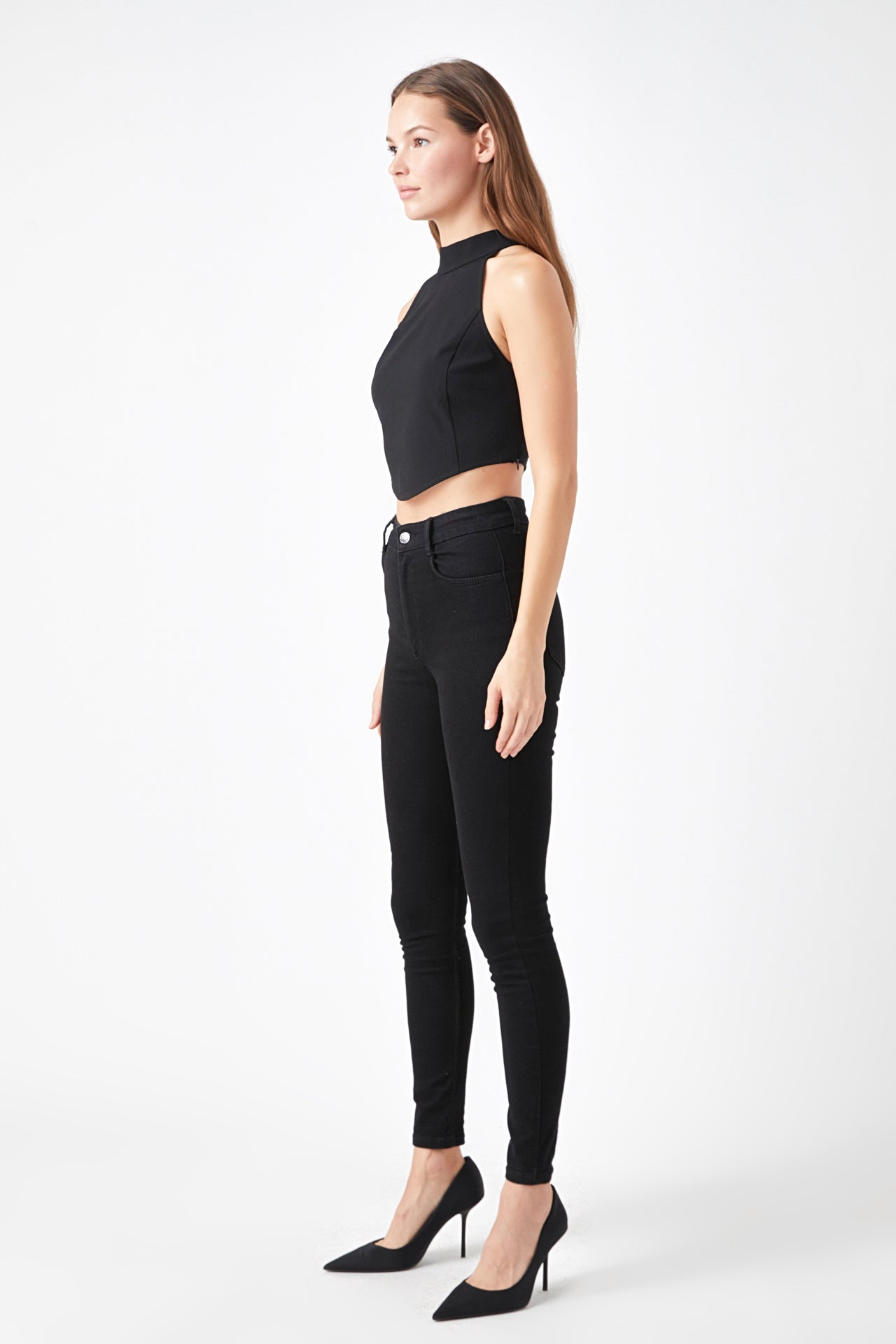 ENDLESS ROSE - Back Tie Detail Halter Neck Top - TOPS available at Objectrare