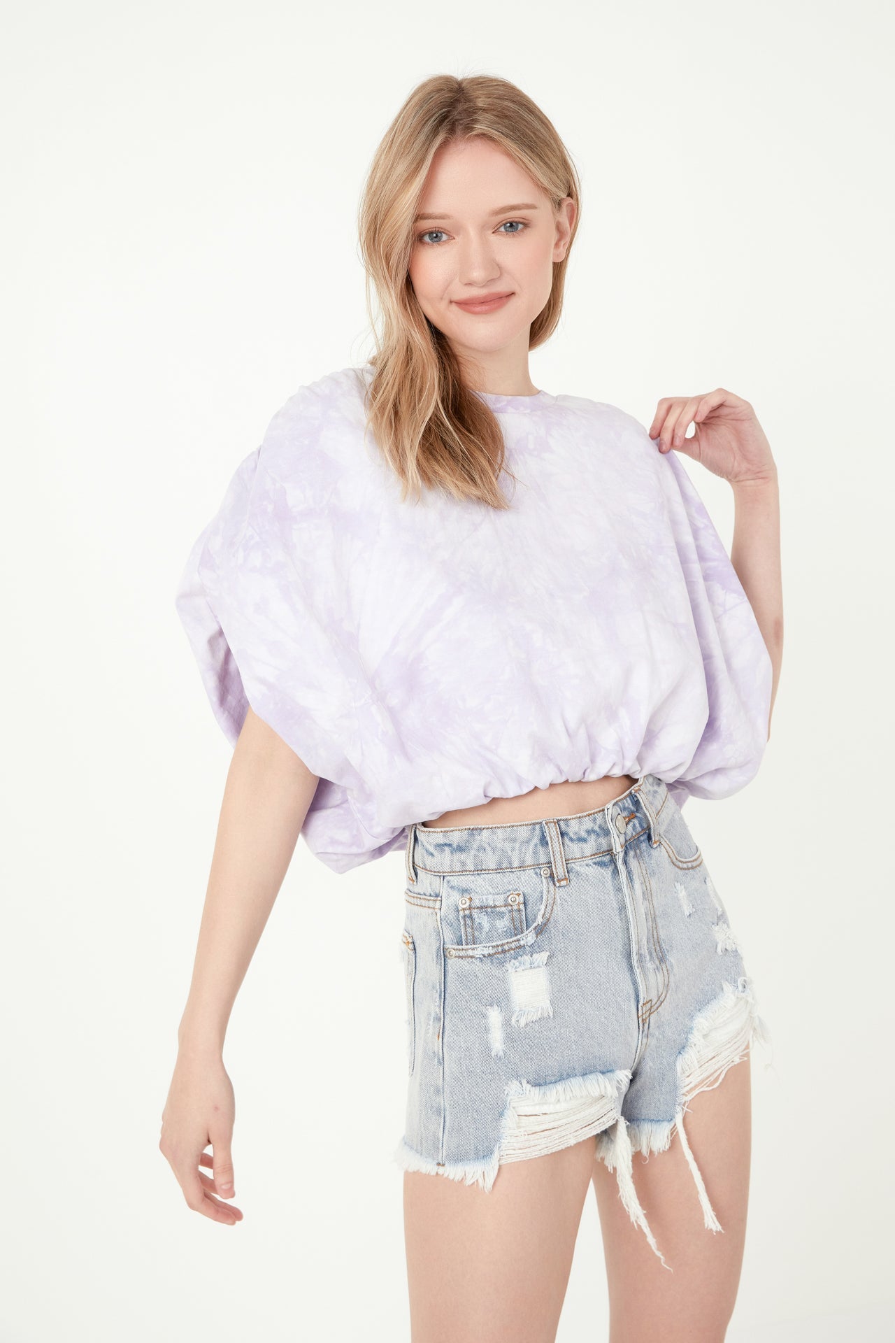 FREE THE ROSES - Tie Dye Knit Balloon Top - TOPS available at Objectrare