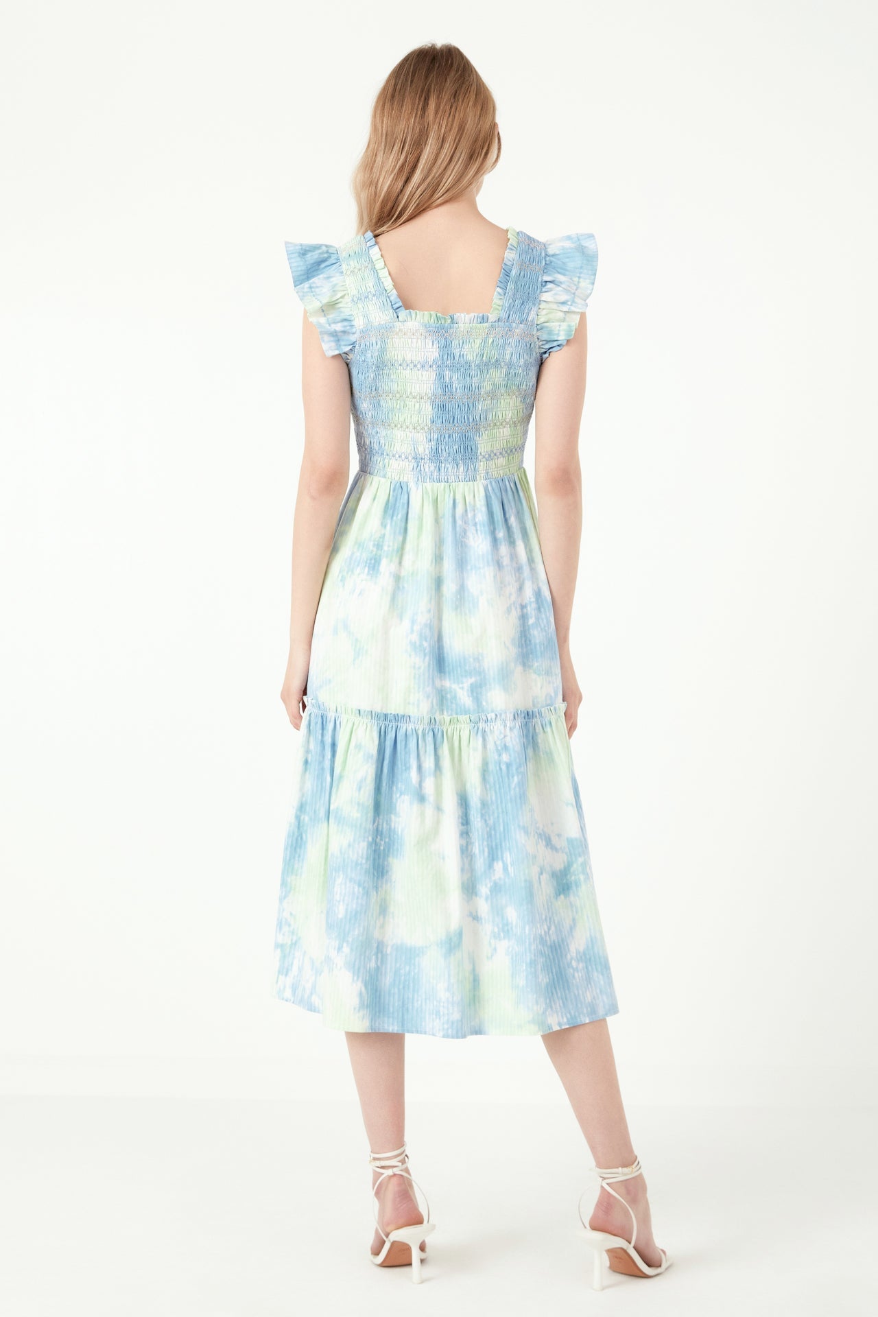 FREE THE ROSES - Tie dye Smocked Detail Midi Dress - DRESSES available at Objectrare