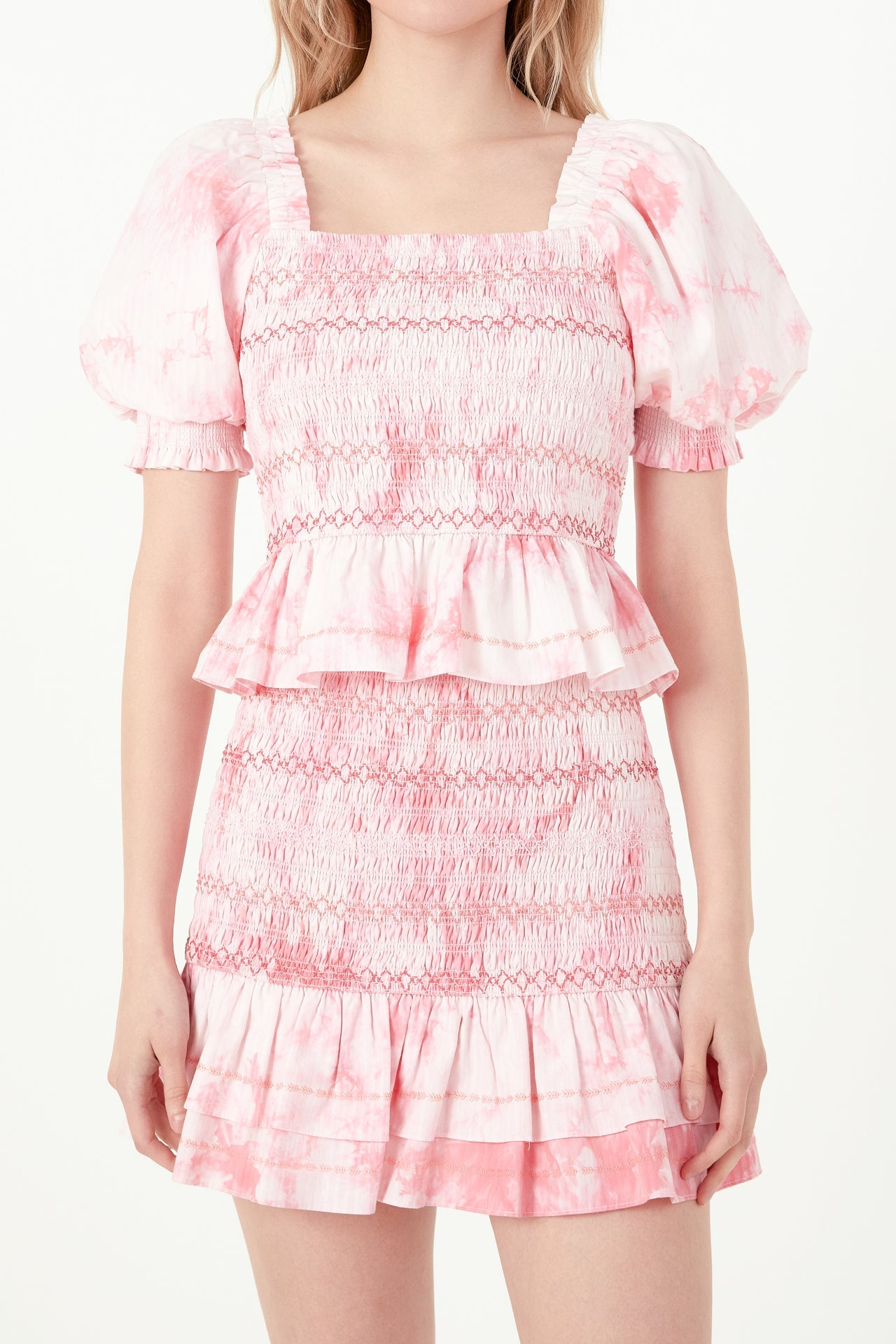 FREE THE ROSES - Tie dye Smocked Detail Top - TOPS available at Objectrare